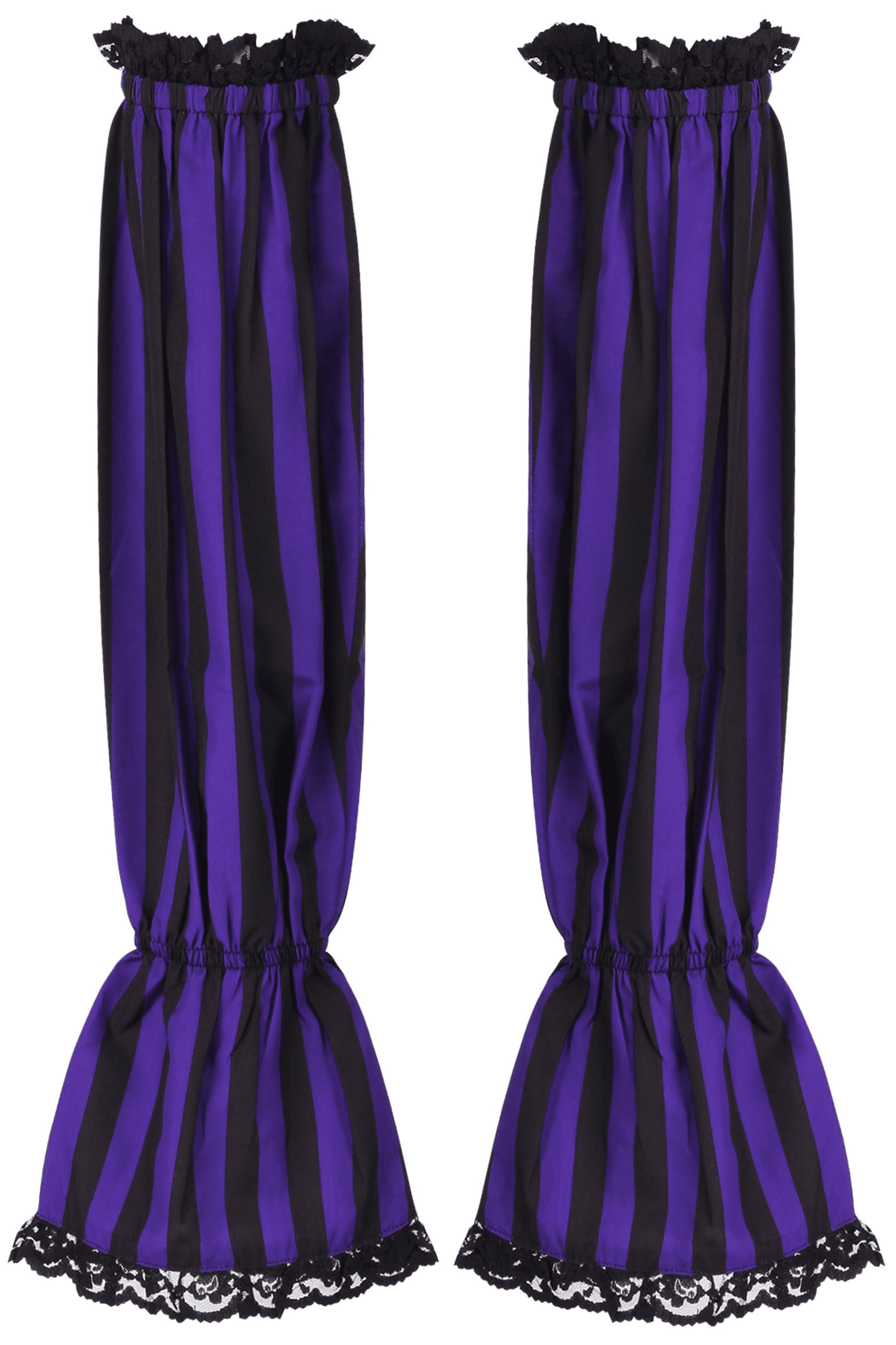 Black and Purple Striped Smocked Sleeves