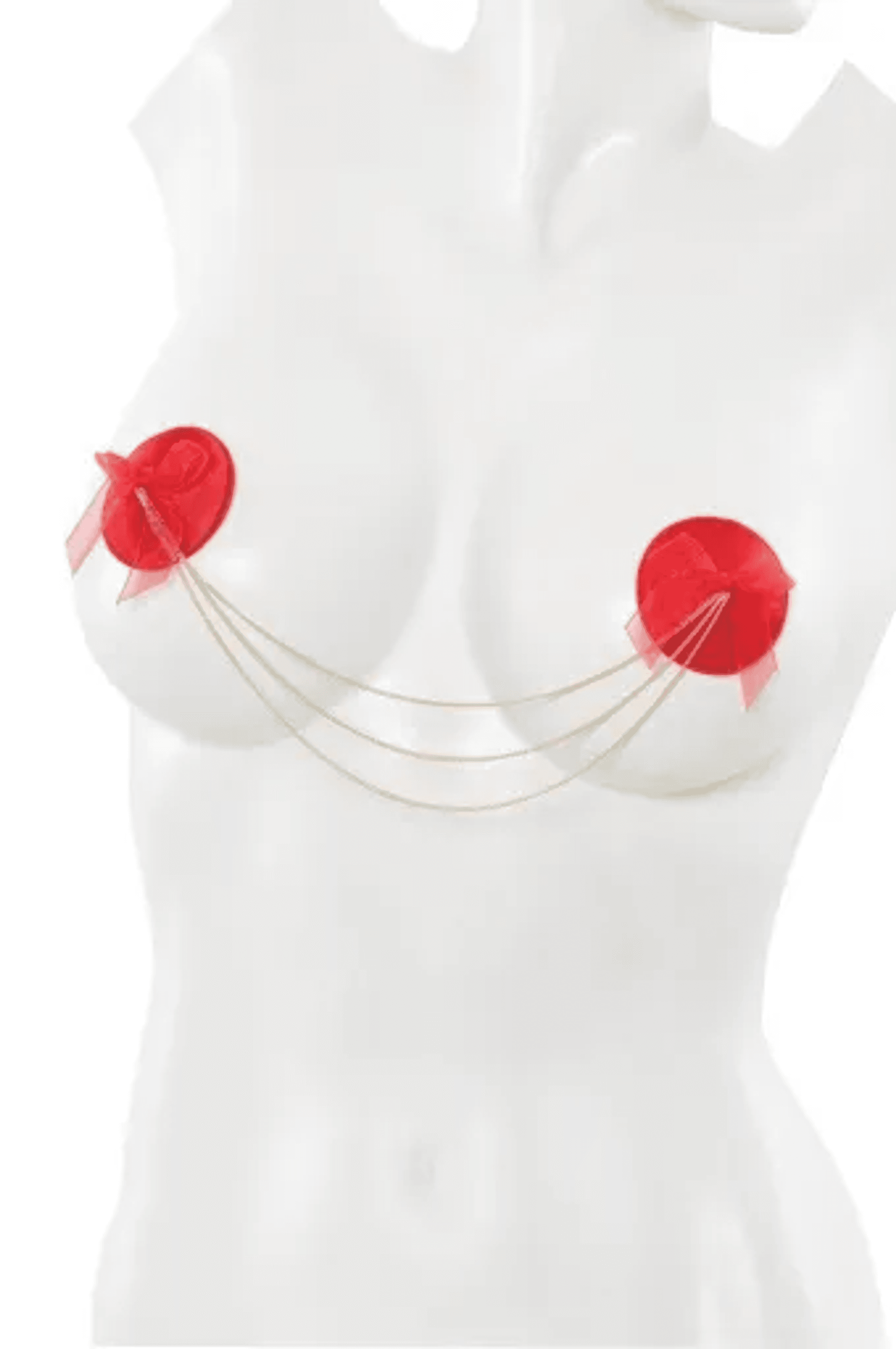 Coquette Satin Pasties With Chain