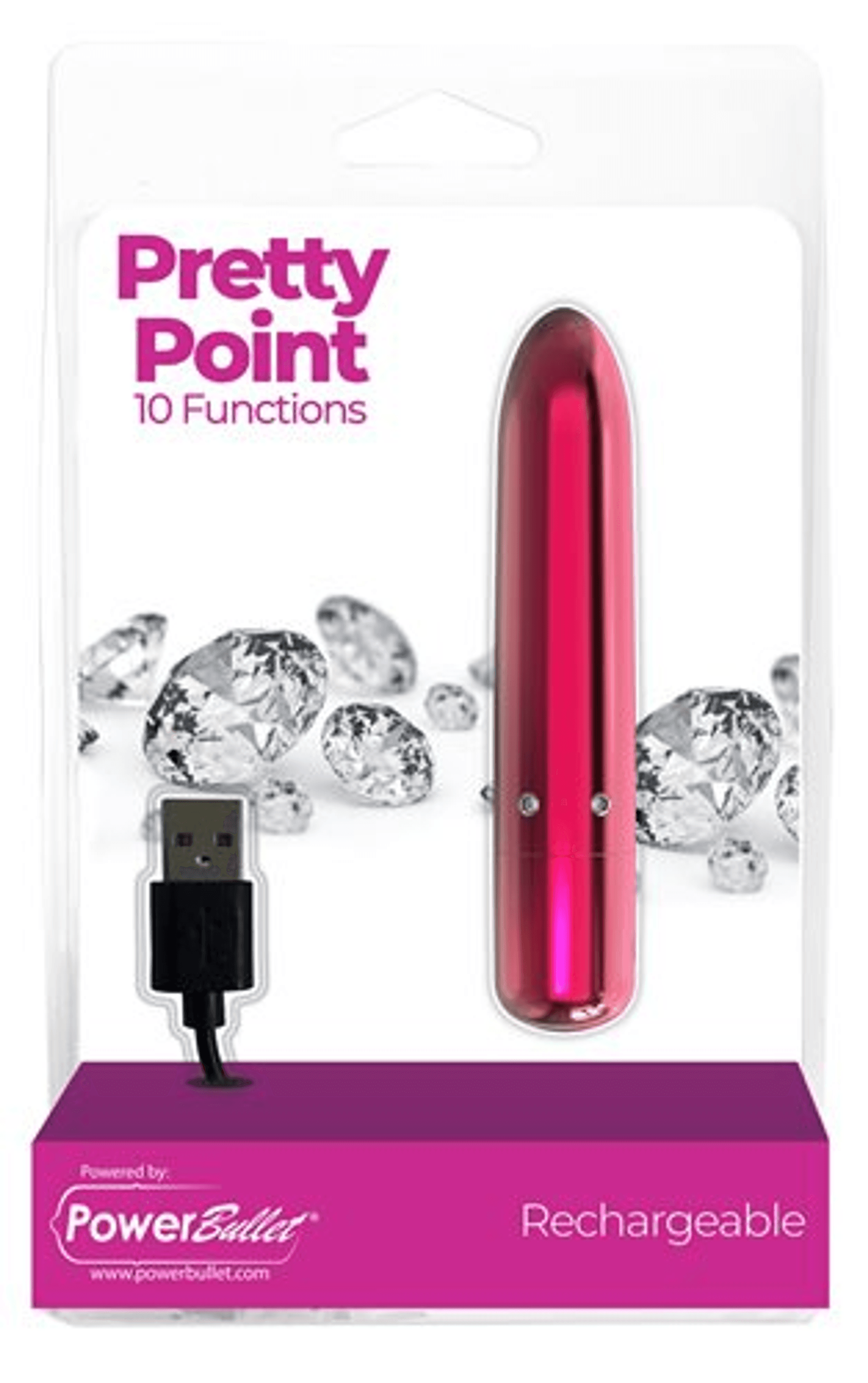 Power Bullet Pretty Point Bullet Vibe – Pink 10-Function