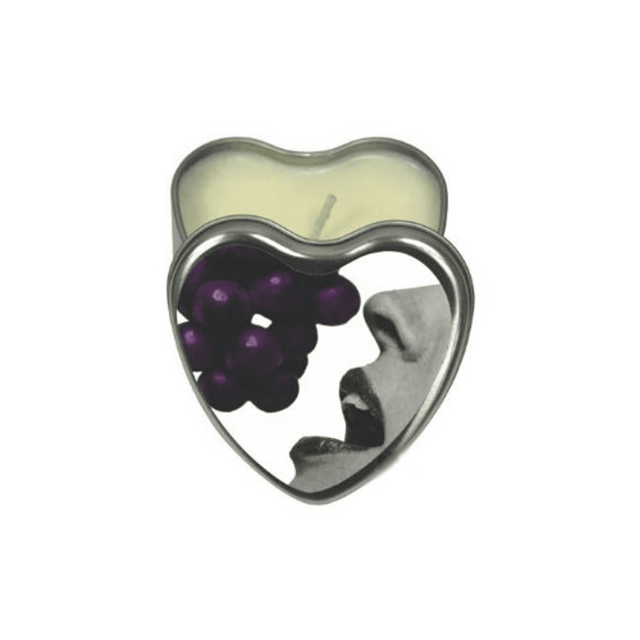 Edible 3-in-1 Heart Candle in Grape (4.7 oz)