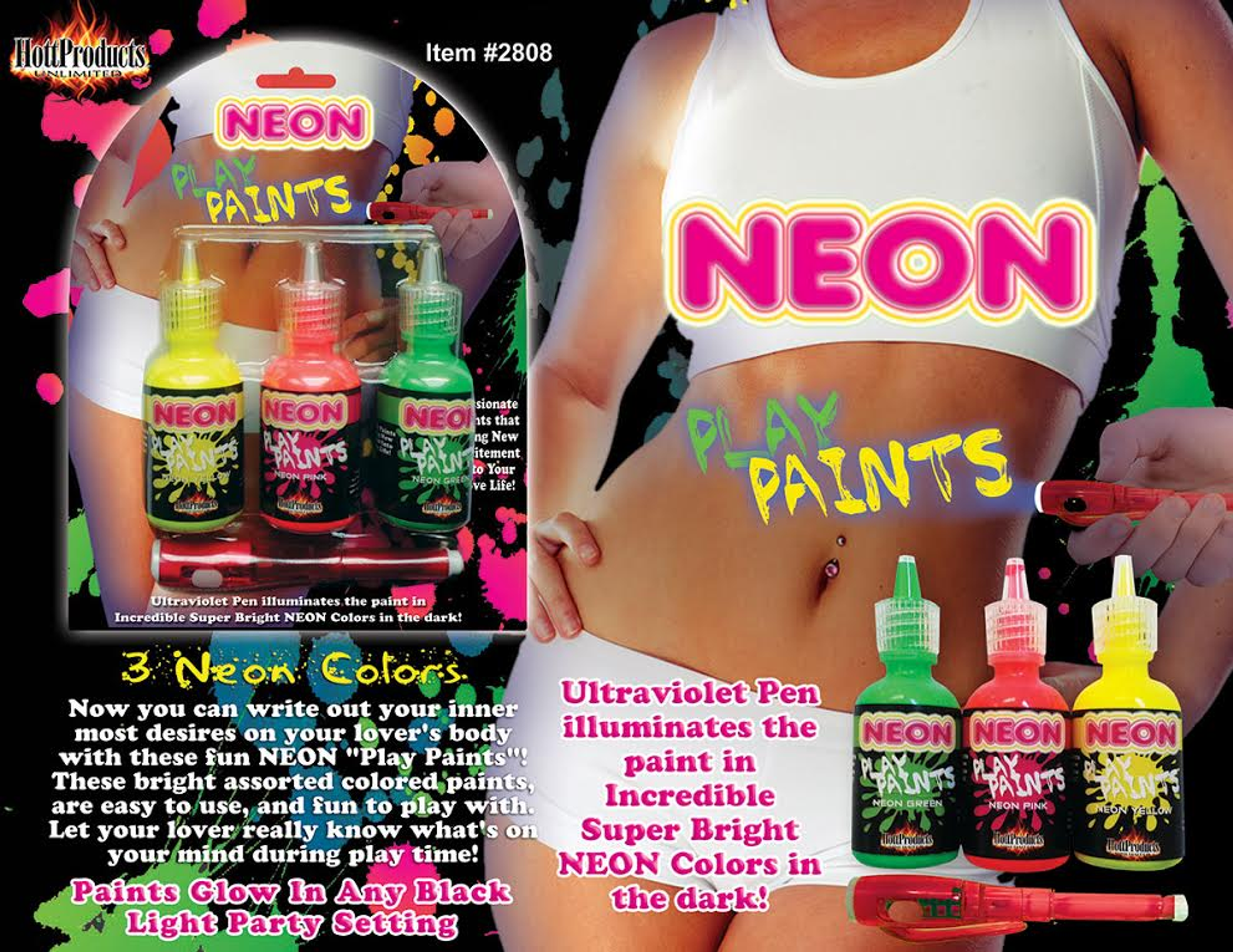 Neon Body Paints 3pk – Glow-Up Body Paint Set