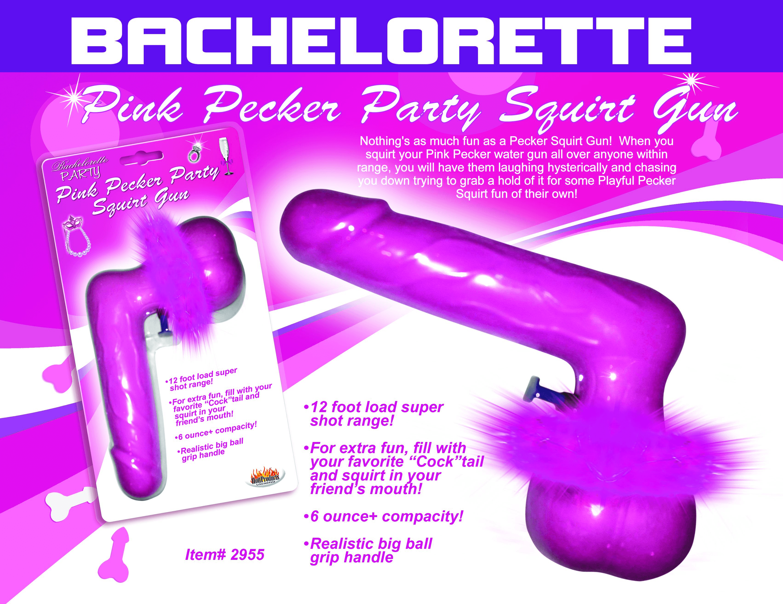 Pink Pecker Party Squirt Gun | Bachelorette Gag Gift