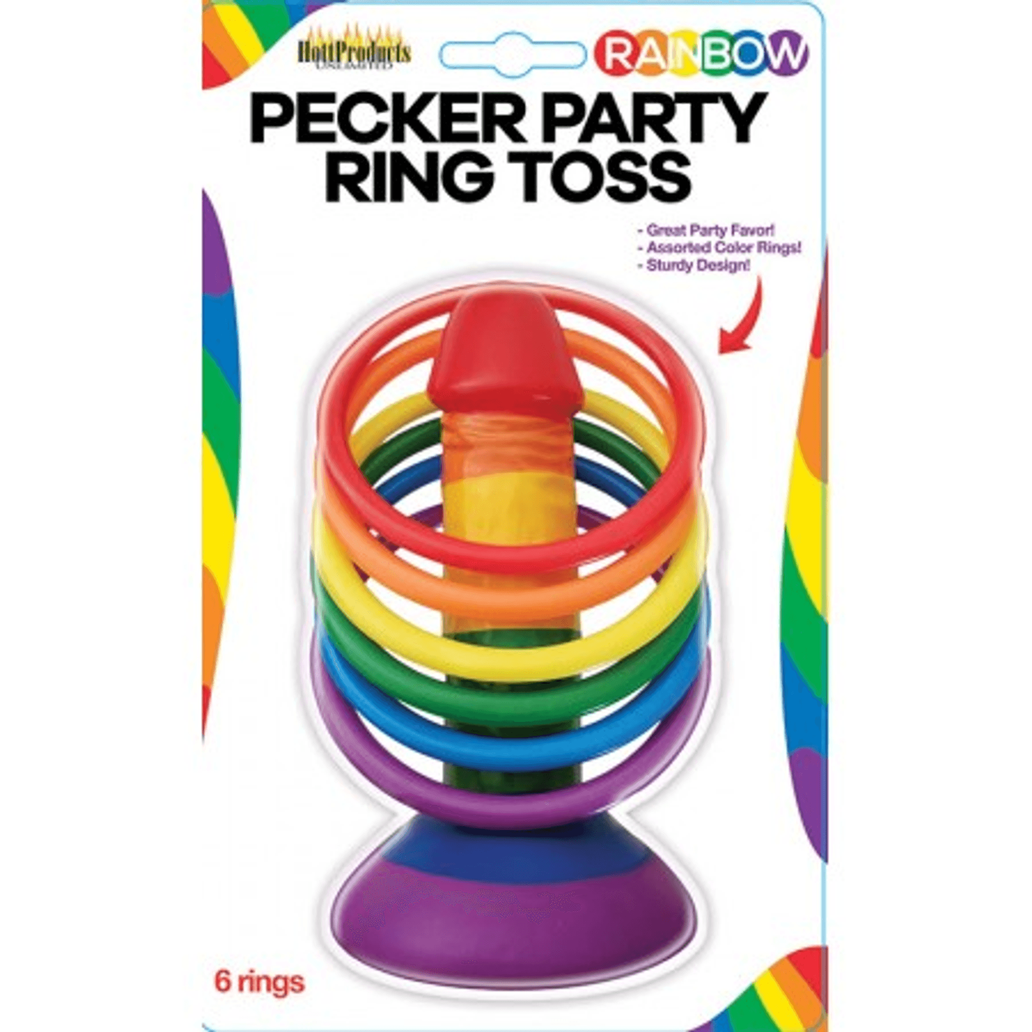 Rainbow Pecker Party Ring Toss – Cheeky Bachelorette Game