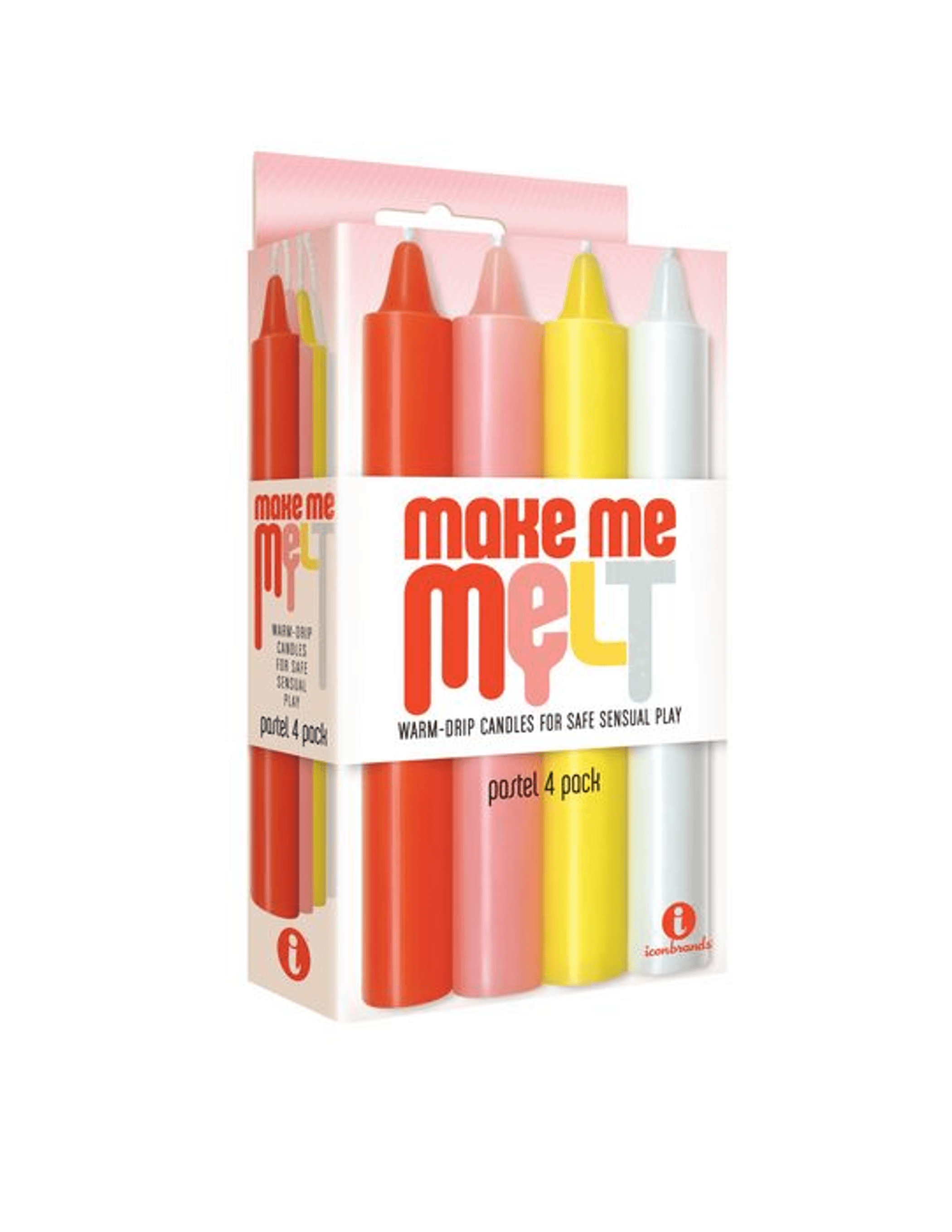 Make Me Melt Sensual Warm-Drip Candles 4 Pack - Pastel