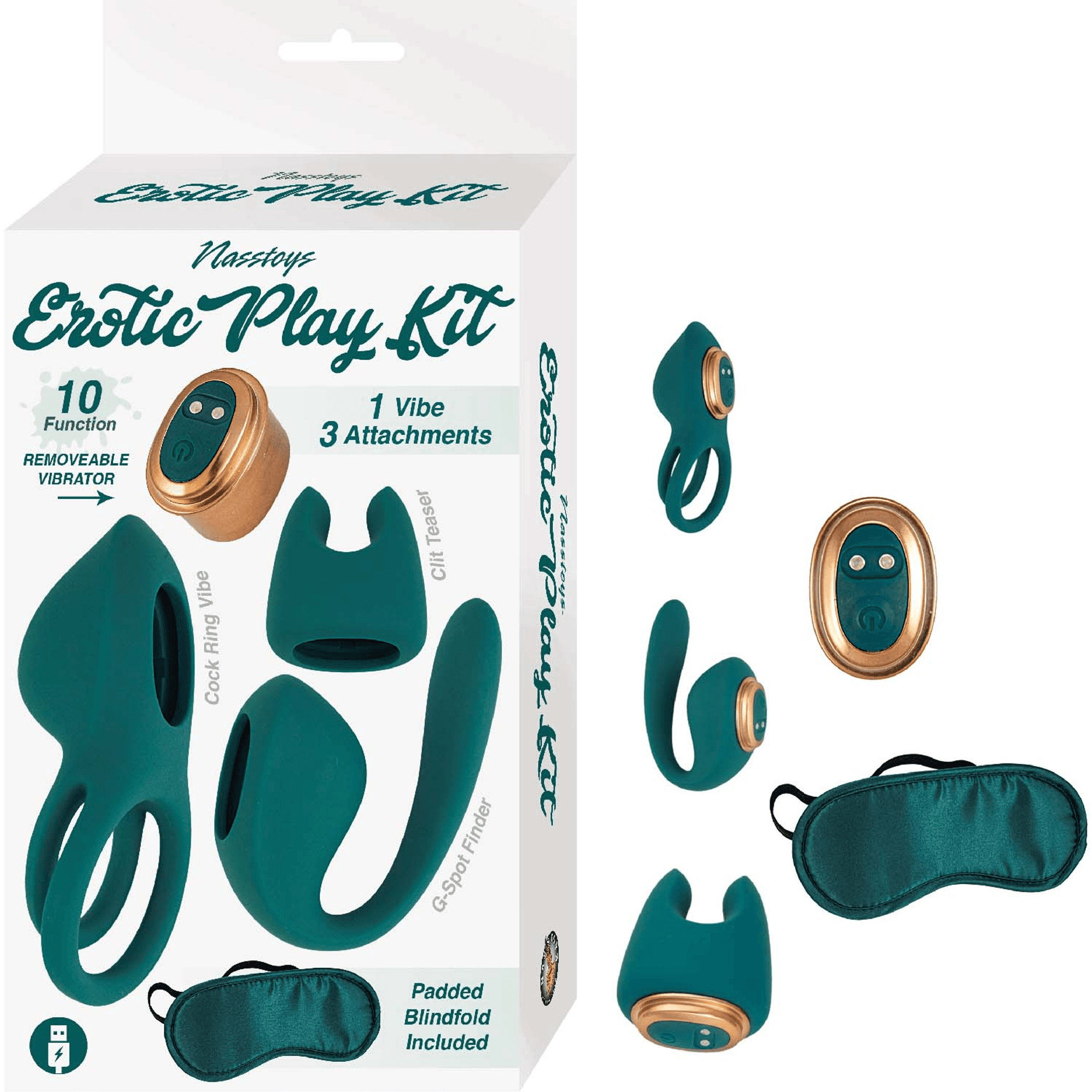 Erotic Play Kit in Green | Couples Starter Set