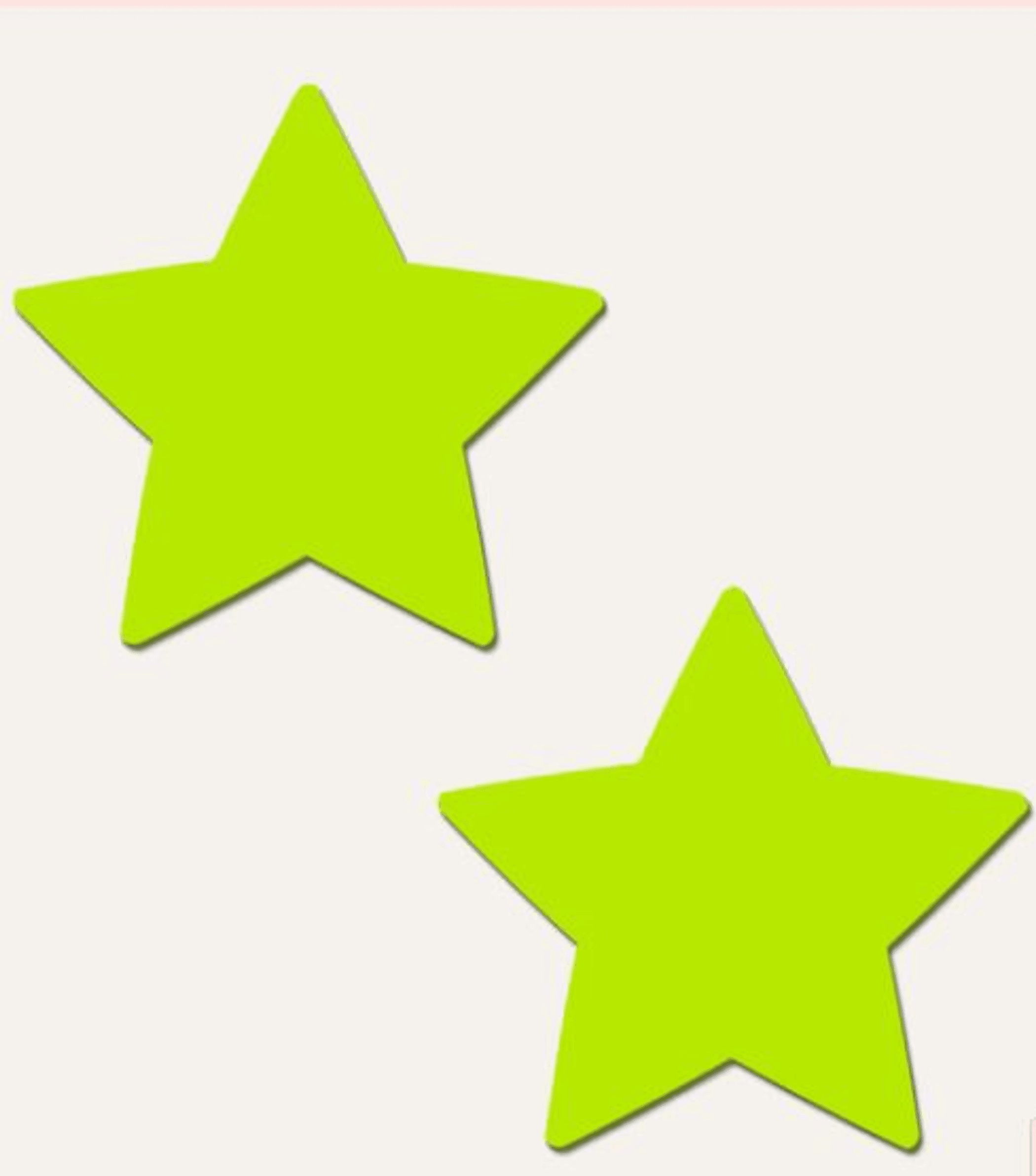 Pastease Glow-in-the-Dark Star Pasties – Neon Yellow