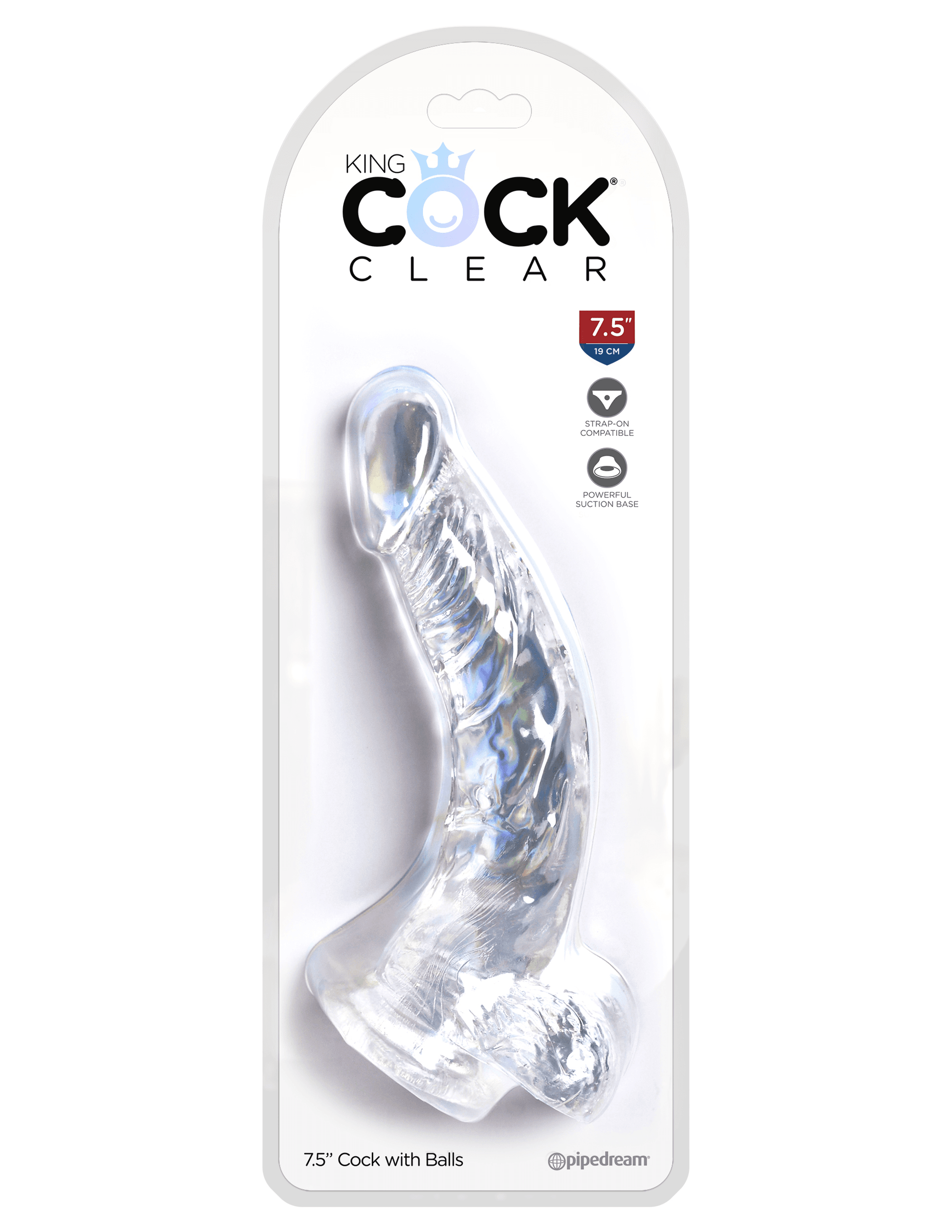 King Cock Clear 7.5-Inch Dildo With Balls