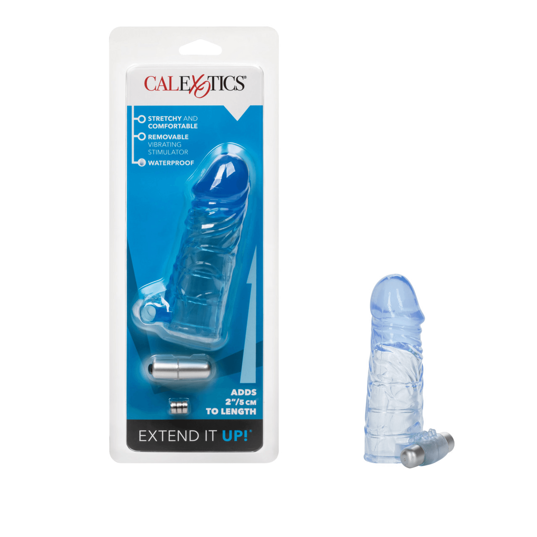 Extend It Up Blue Vibrating Extension Sleeve