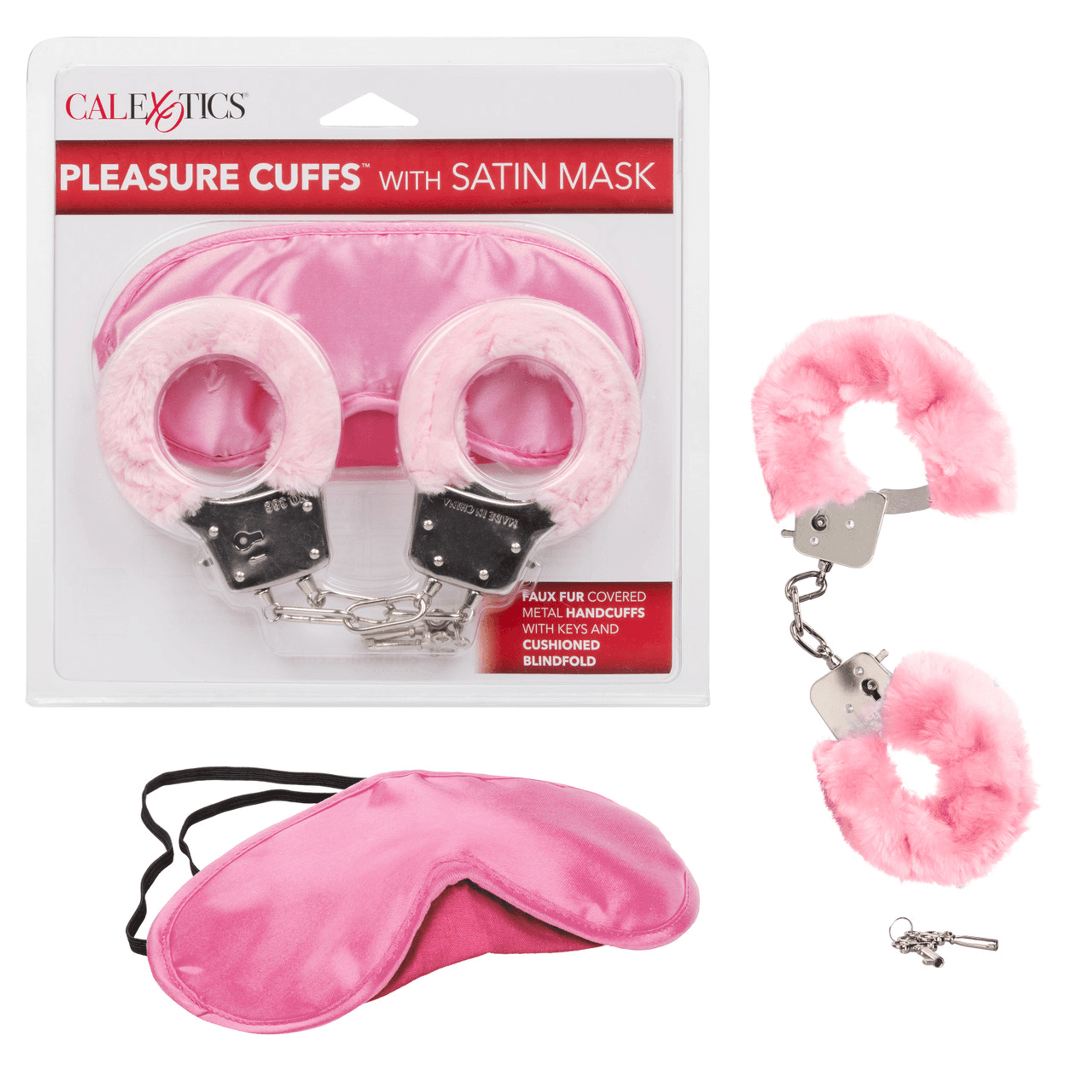 Pleasure Cuffs With Satin Mask | Beginner Bondage Set