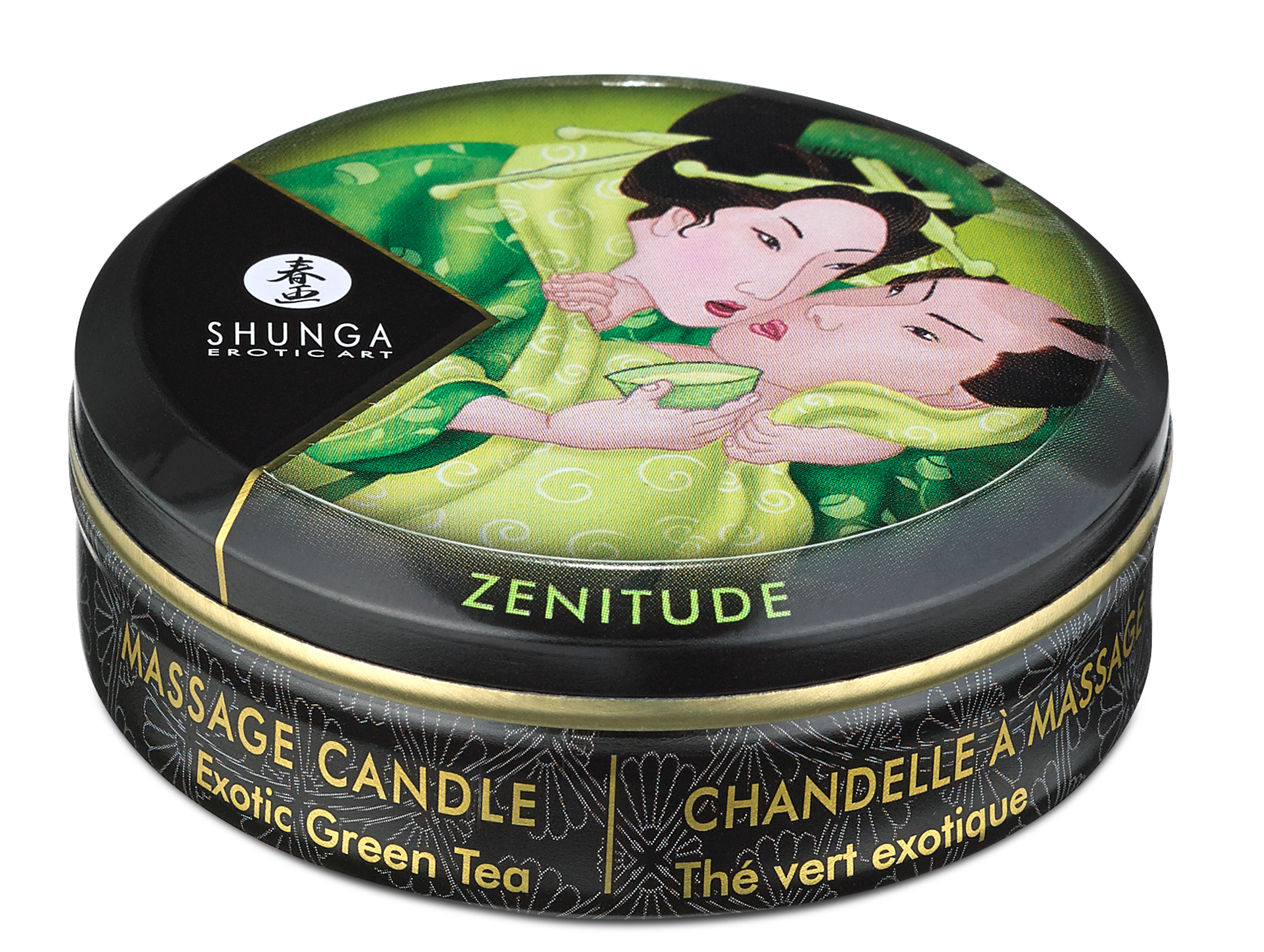 Shunga Zenitude Massage Candle – Green Tea, 1 oz