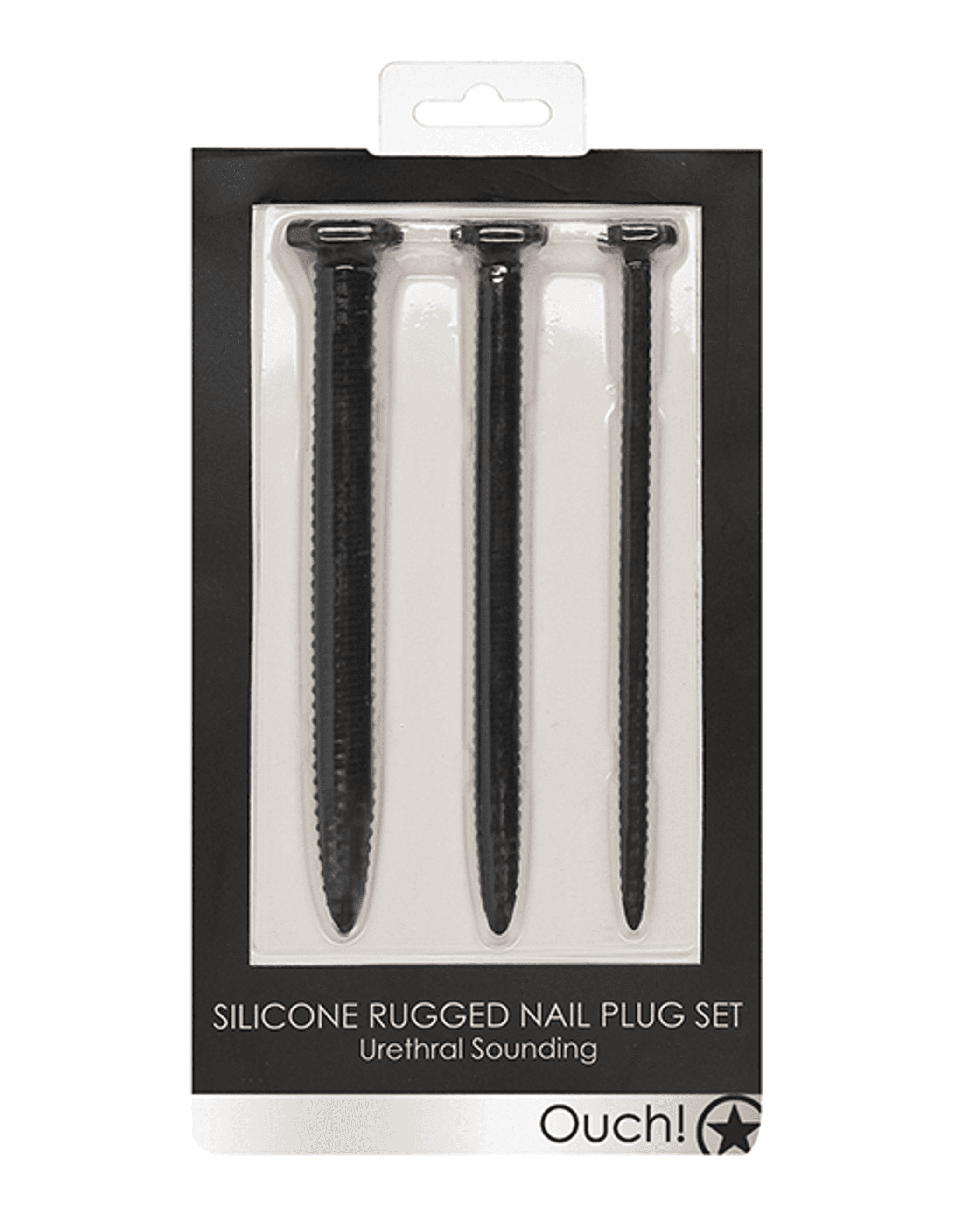 Silicone Screw Plug Set for Urethral Play — Black