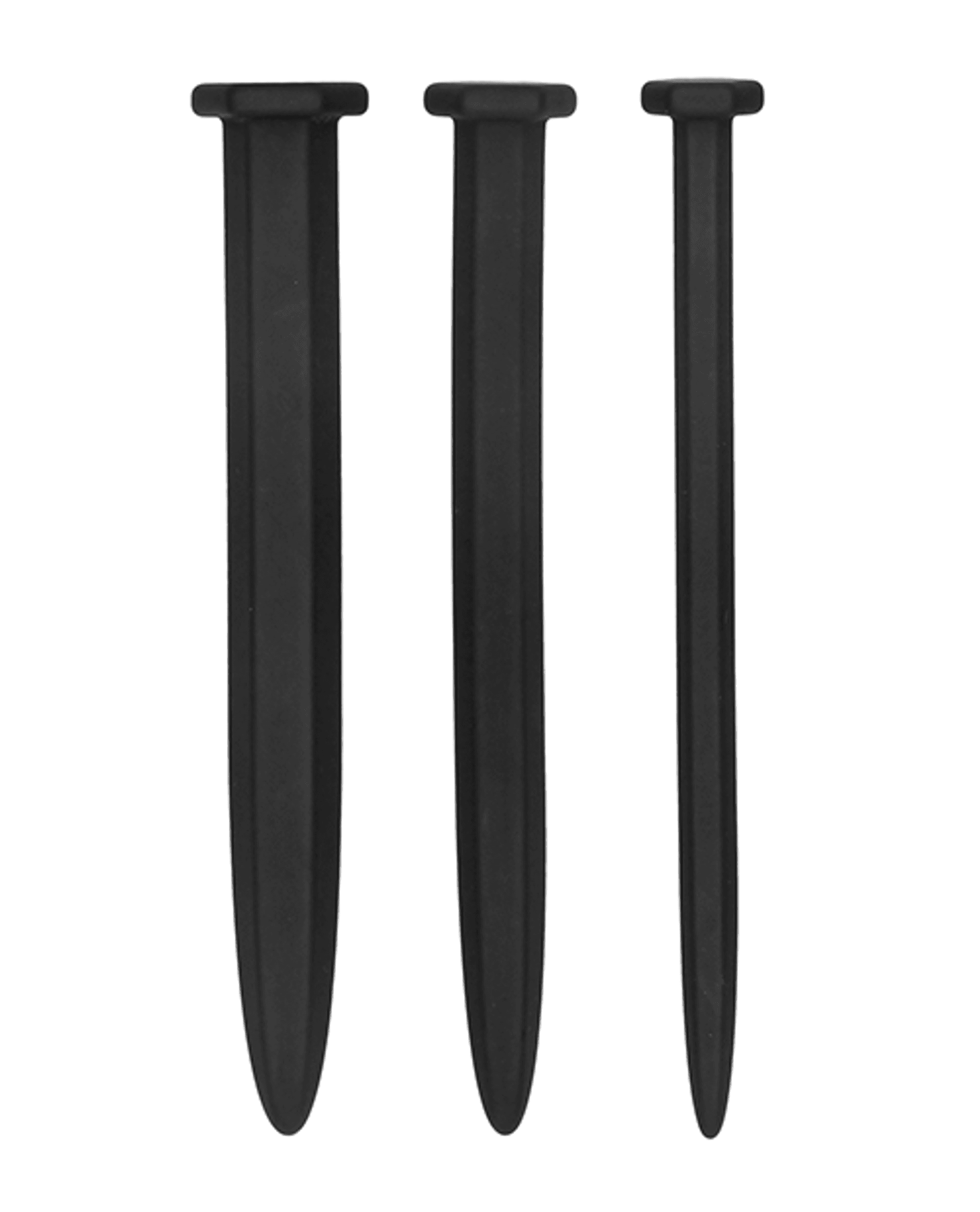 Silicone Rugged Nail Urethral Plug Set in Black