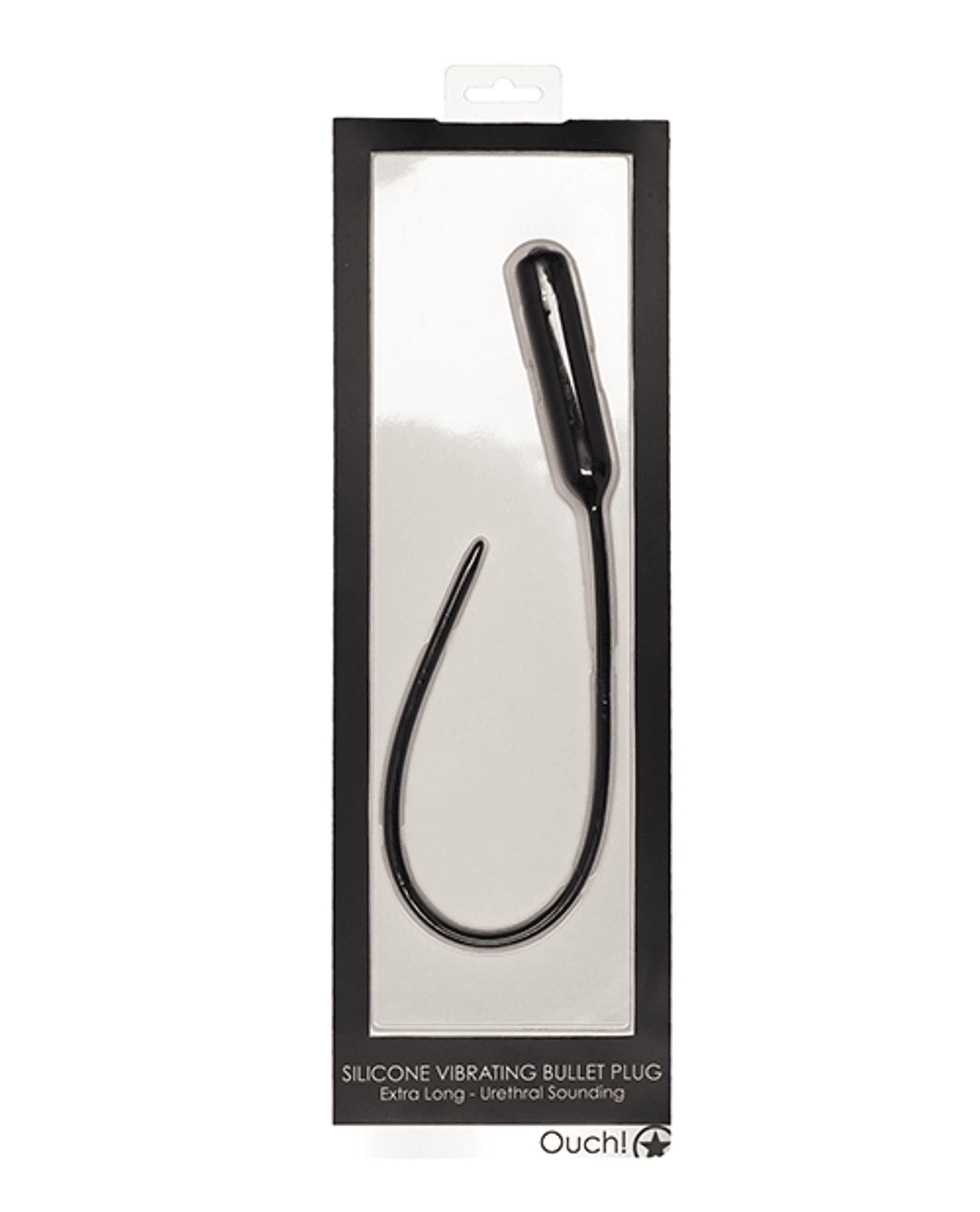 Silicone Vibrating Bullet Plug — Extra Long Urethral Sounding Black