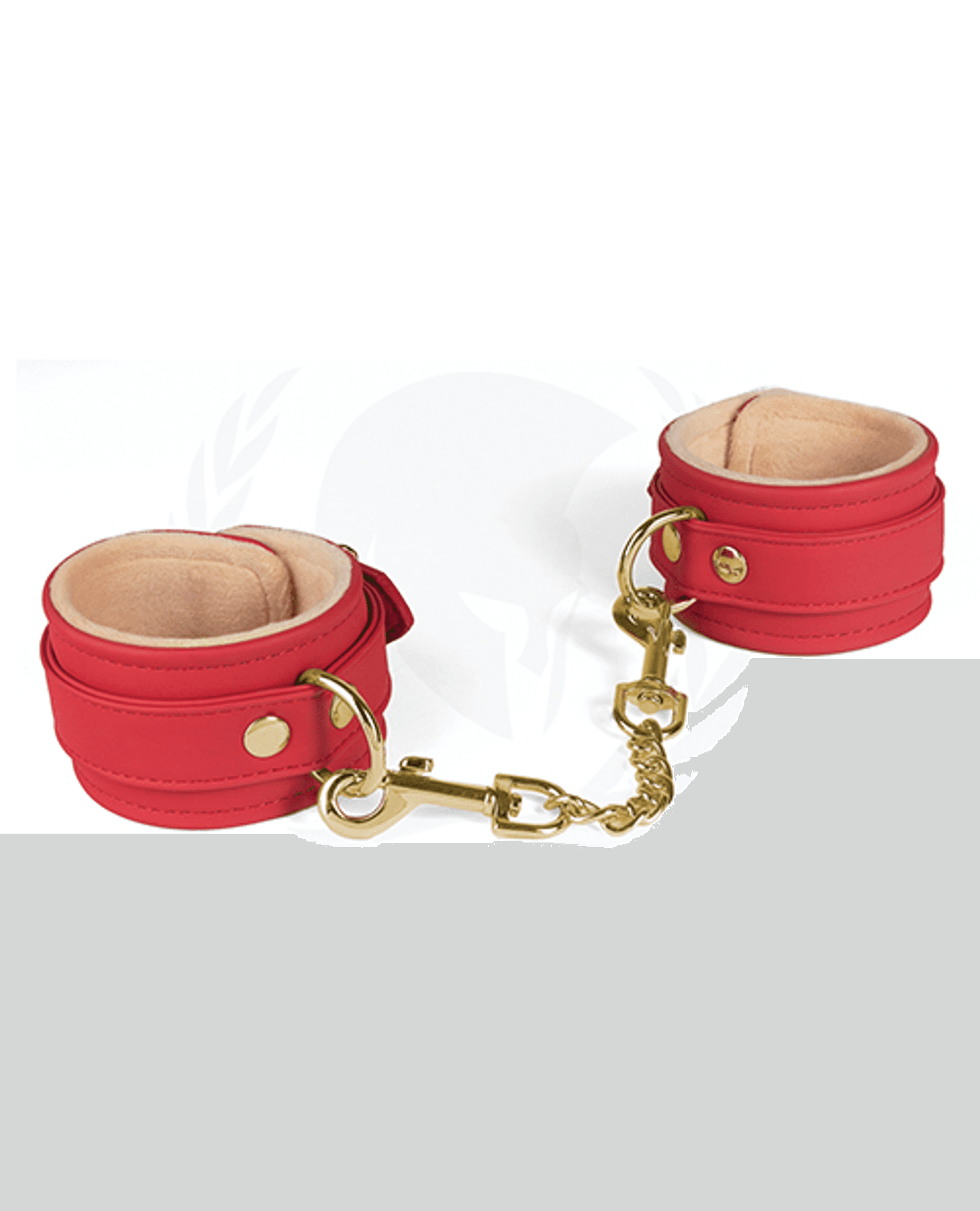 Plush Lined Red PU Wrist Cuffs