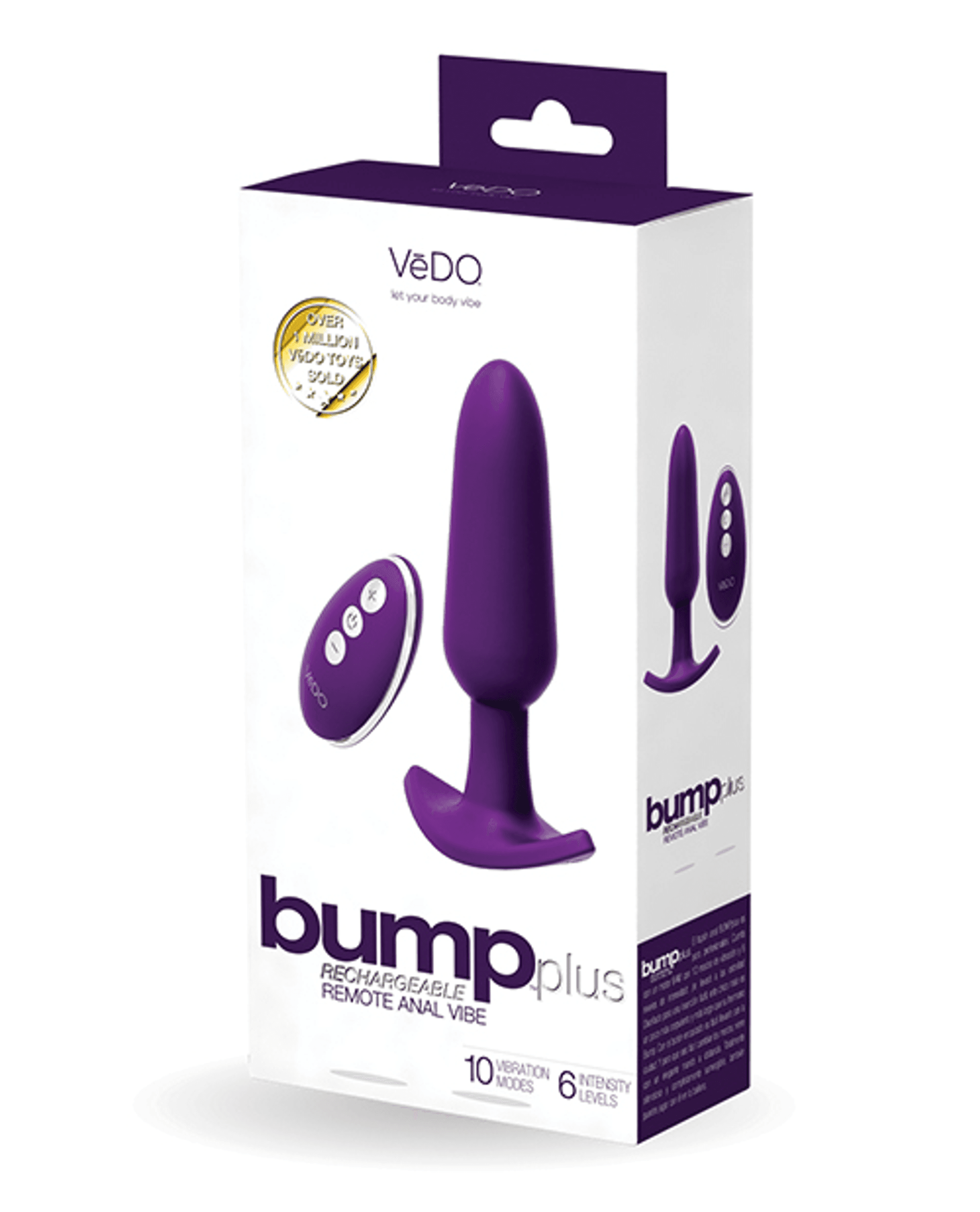 Bump Plus Rechargeable Remote Control Anal Vibe in Deep Purple
