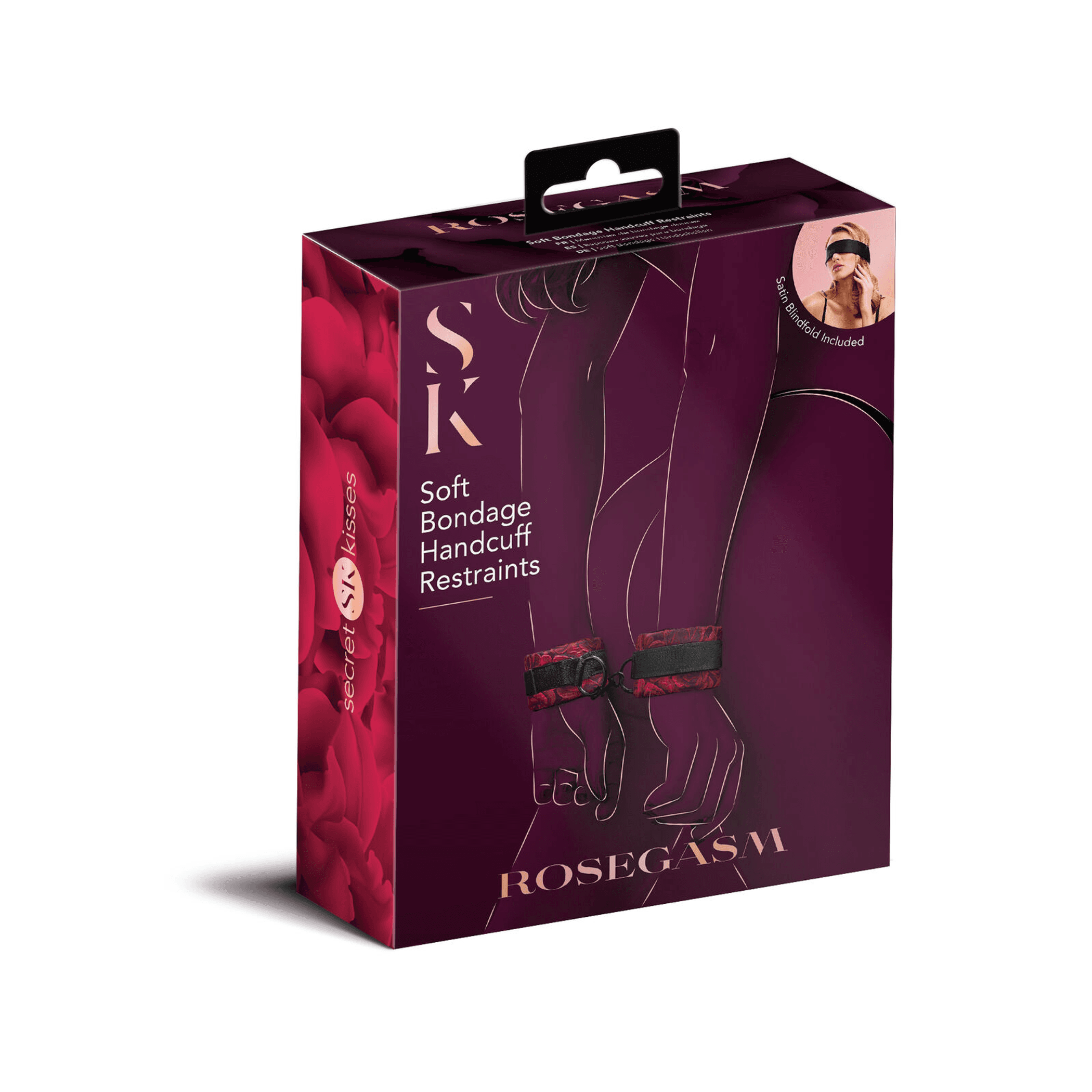Rosegasm Cuffs with Satin Blindfold