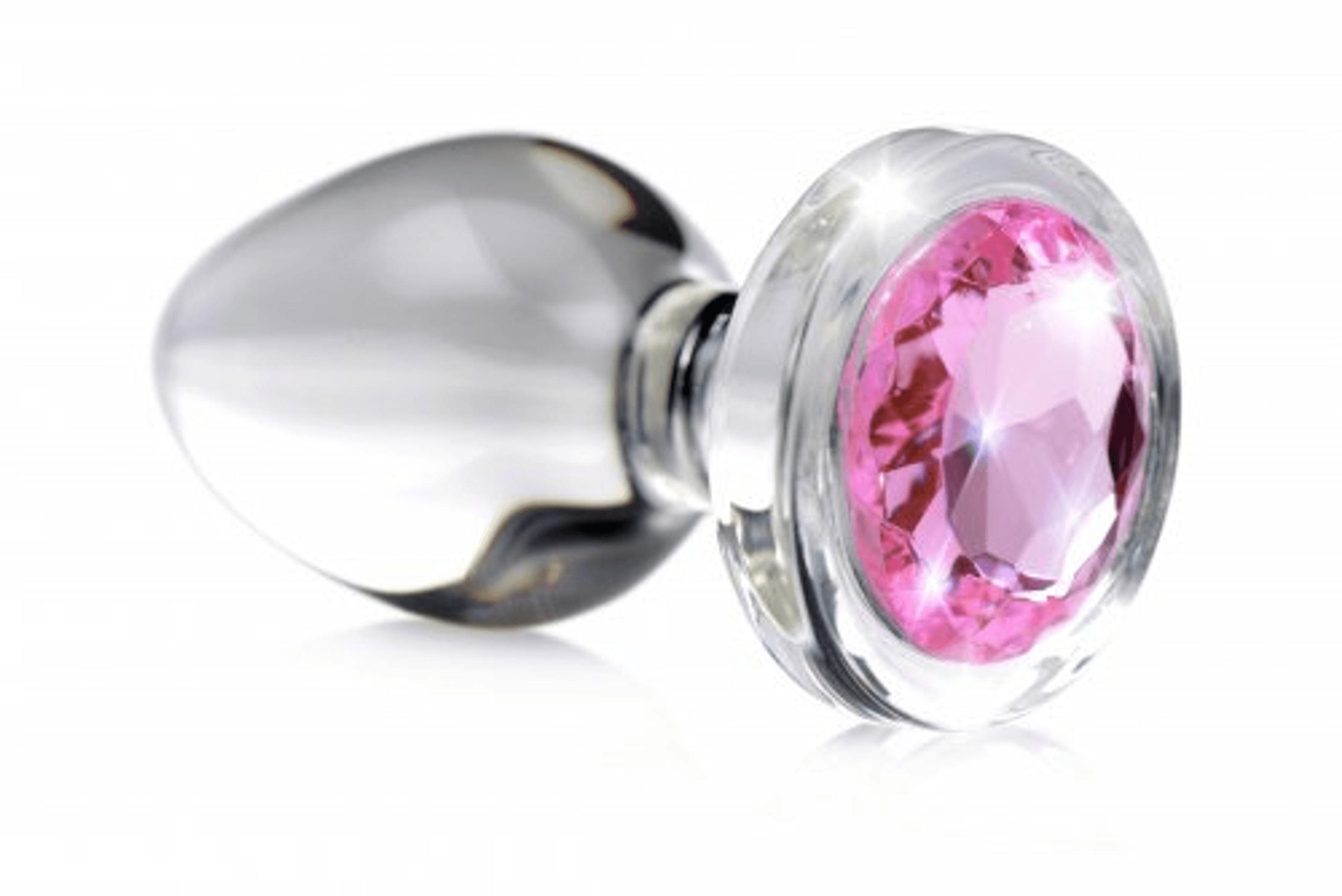 Booty Sparks Pink Gem Glass Plug Small