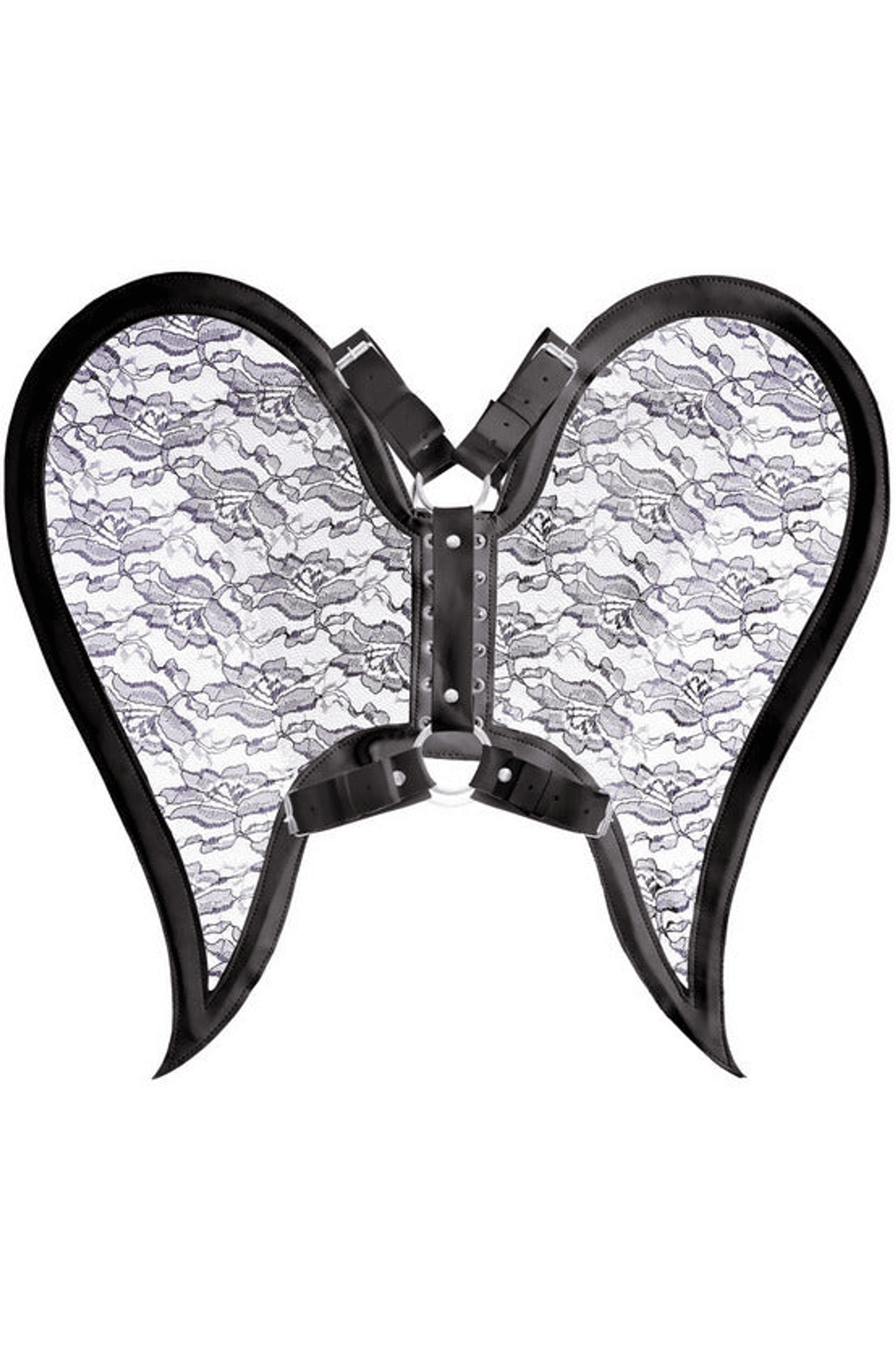 Faux Leather and Lace Angel Wing Body Harness