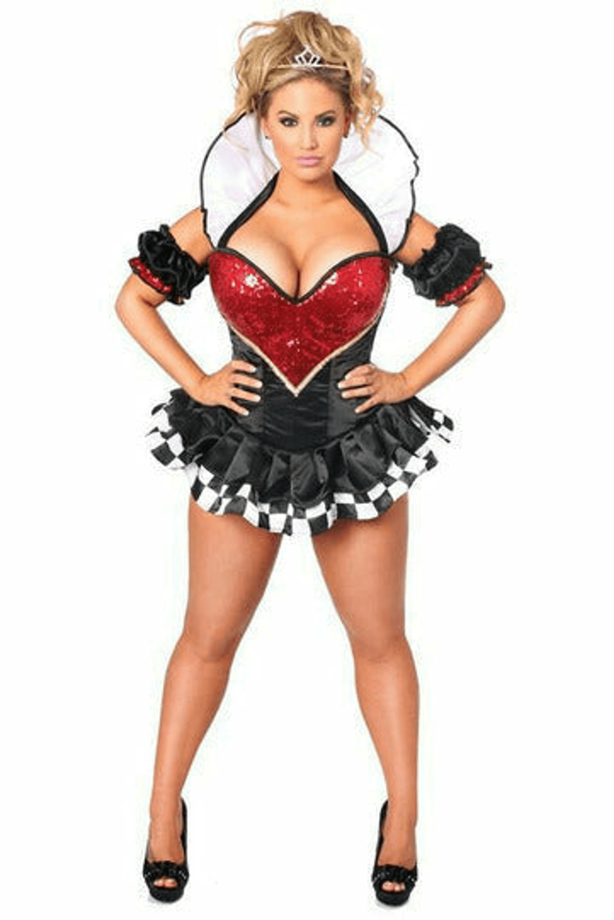 Royal Queen Corset Costume with Crown, Sleeves & Collar