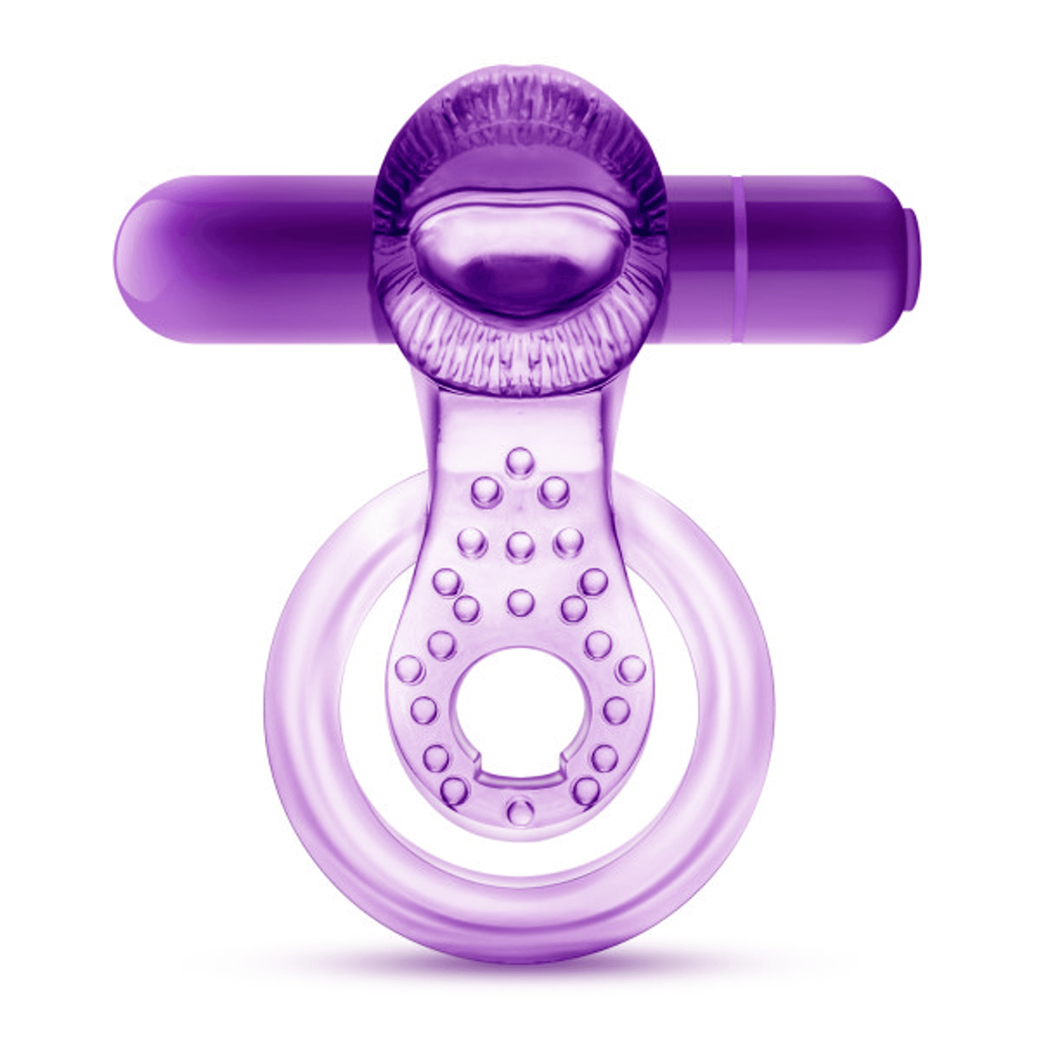 Play With Me Lick It Vibrating Double Strap Cock Ring Purple – Tongue-Tease Couple's Ring
