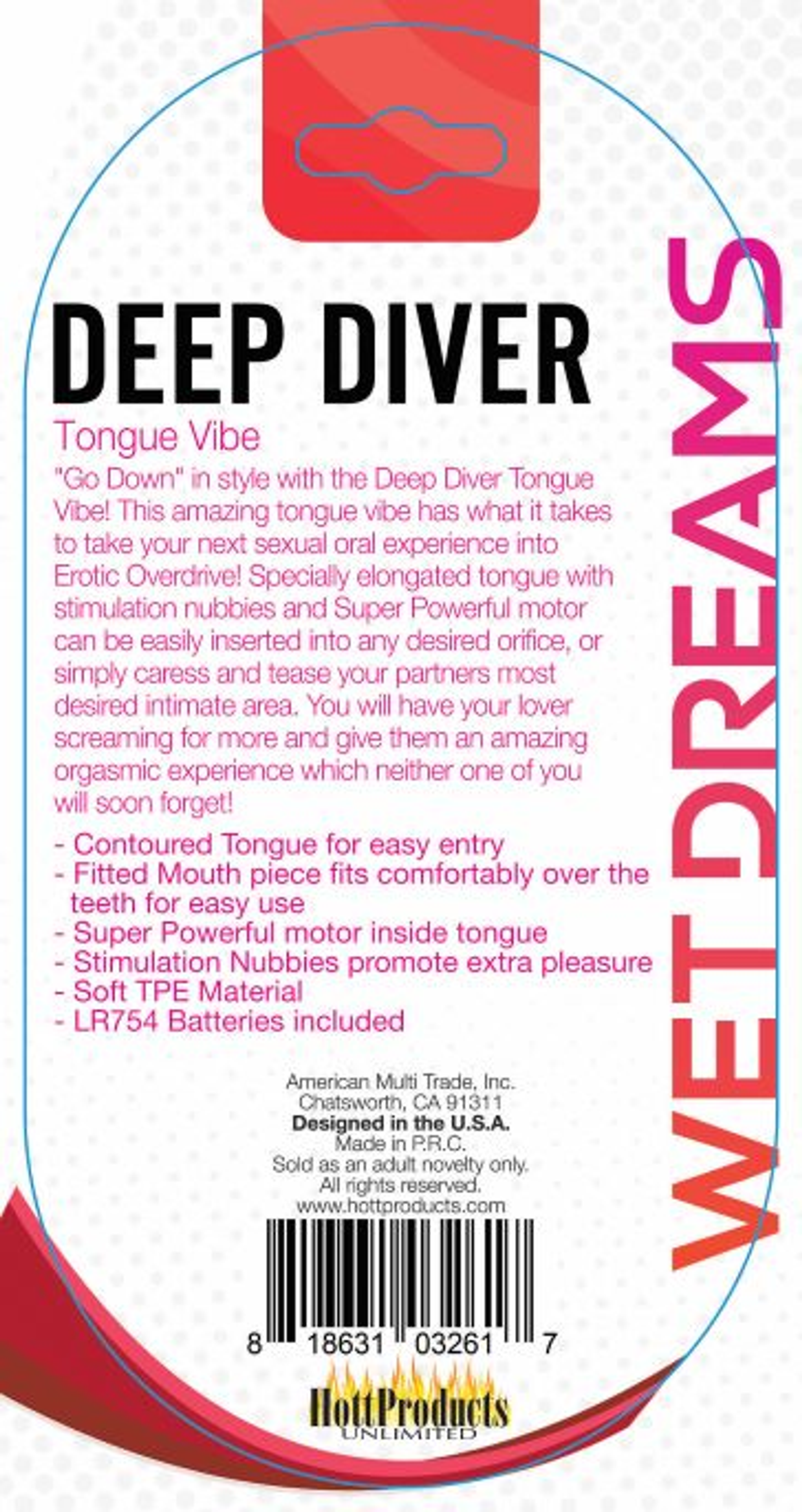 Tongue Star Deep Diver Clear | Vibrating Motor Tongue