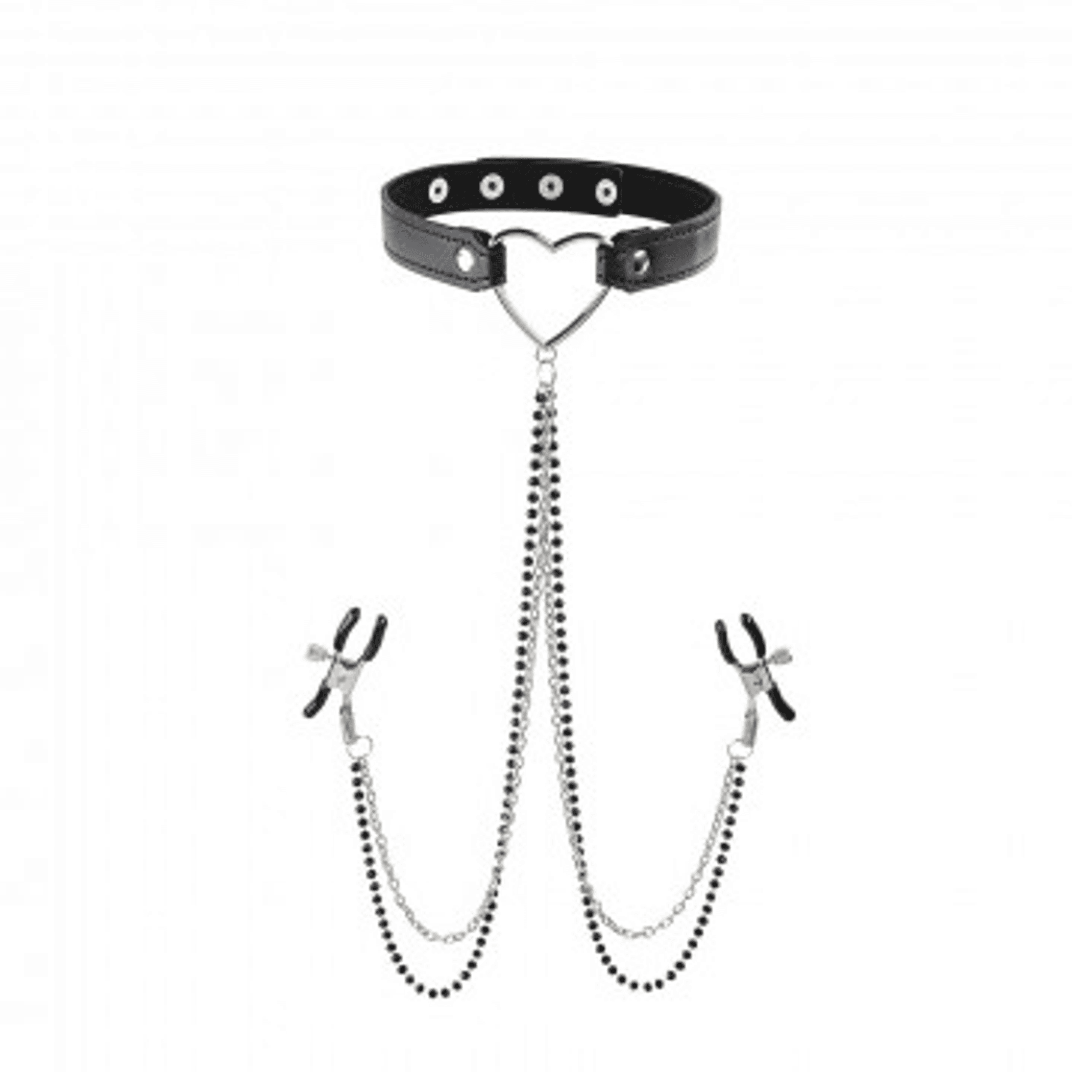 Amor Collar with Nipple Jewelry