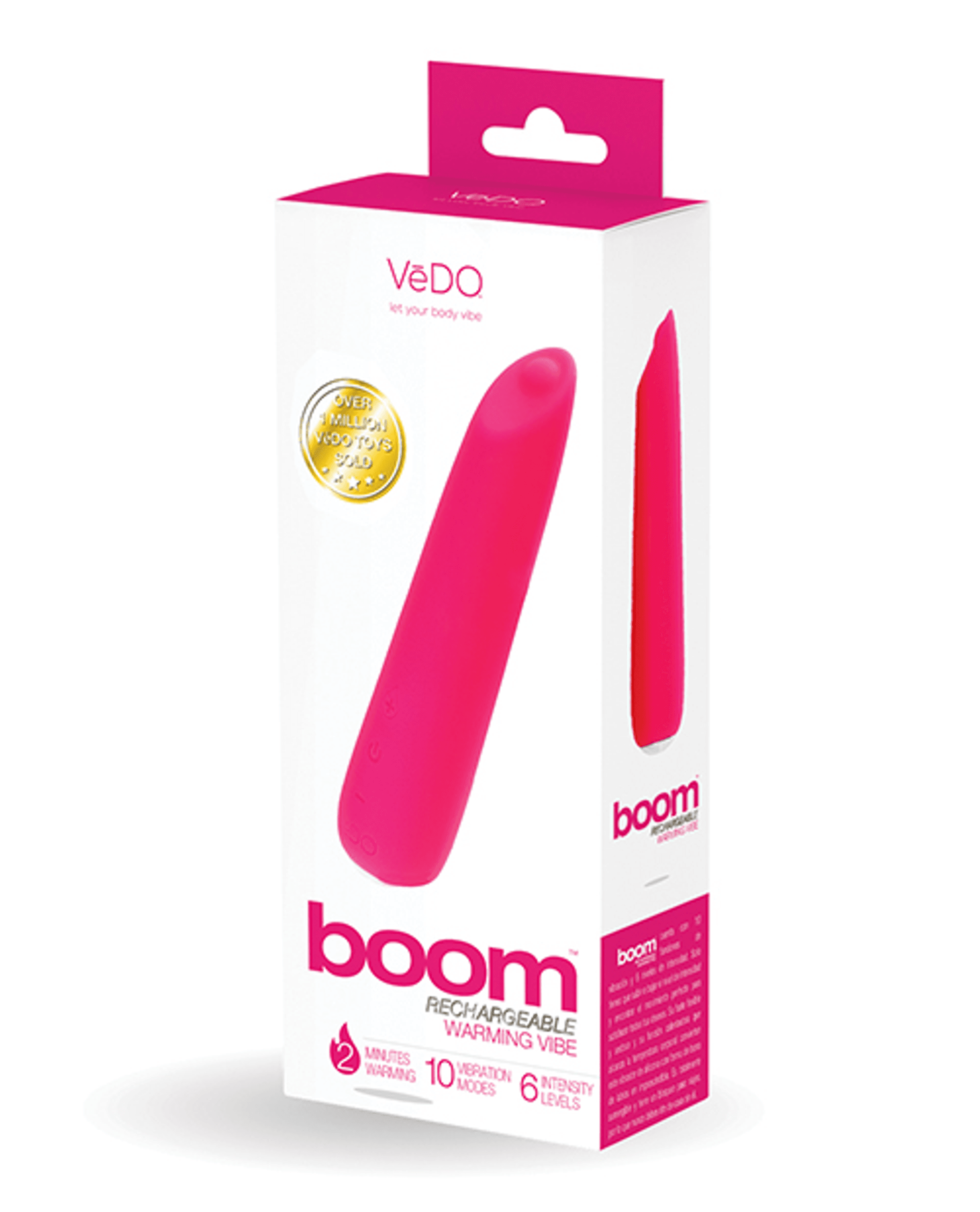 Vedo Boom Rechargeable Warming Vibe in Foxy Pink
