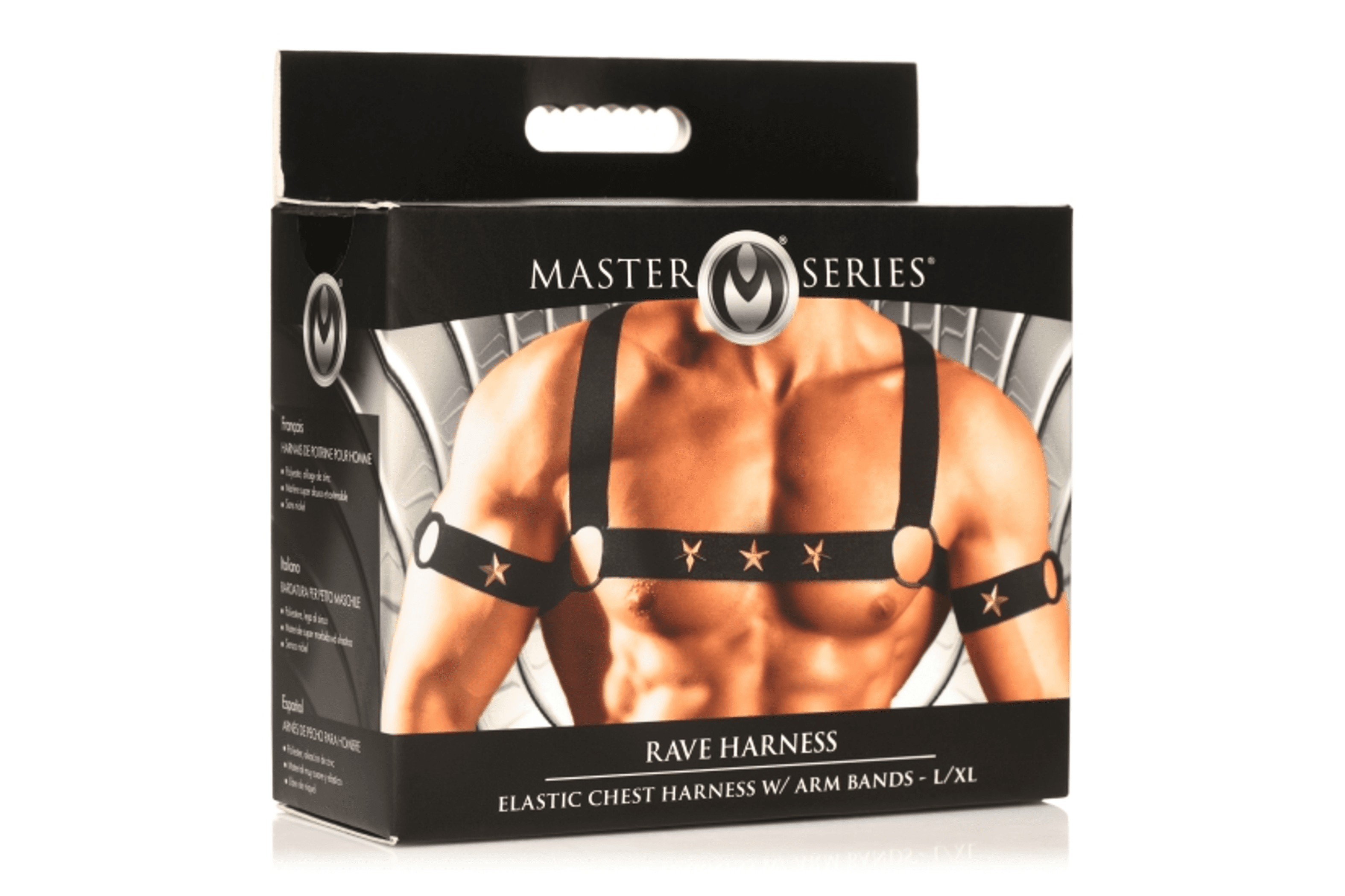 Elastic Chest Harness with Arm Bands - L/XL