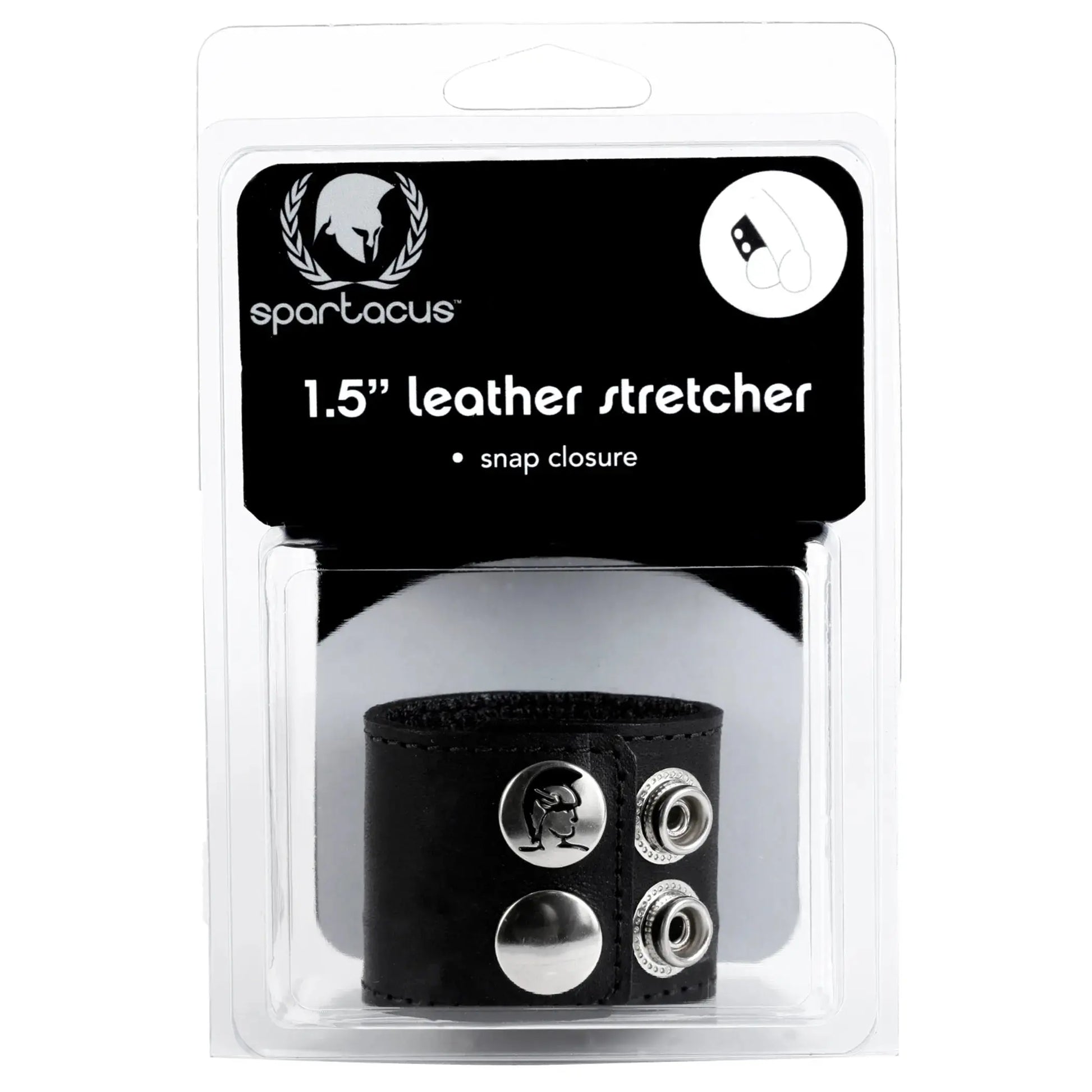 1.5-Inch Leather Stretcher With Snaps Spartacus