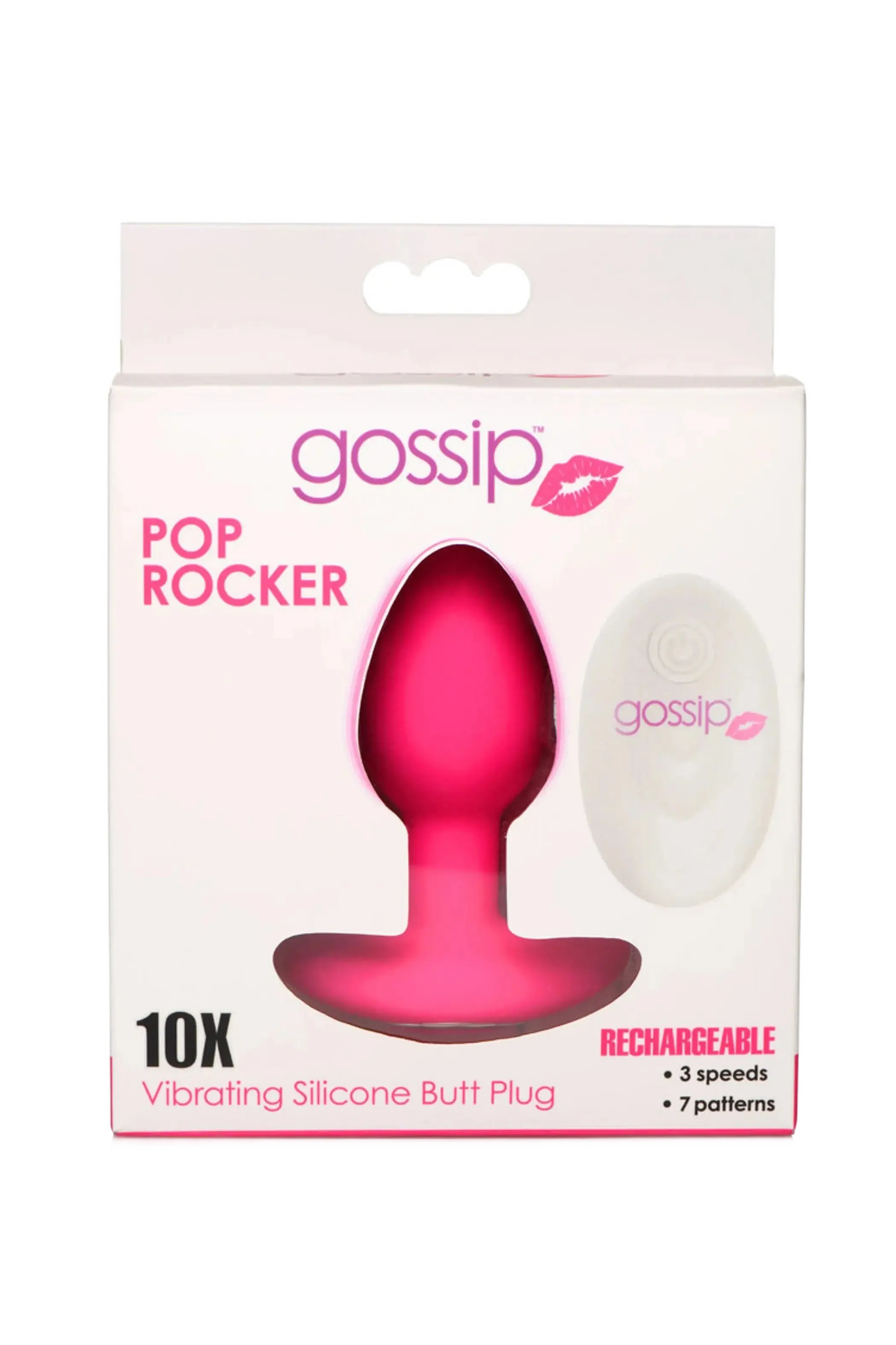 GOSSIP 10X POP ROCKERS PLUG W/ REMOTE MAGENTA CURVE NOVELTIES