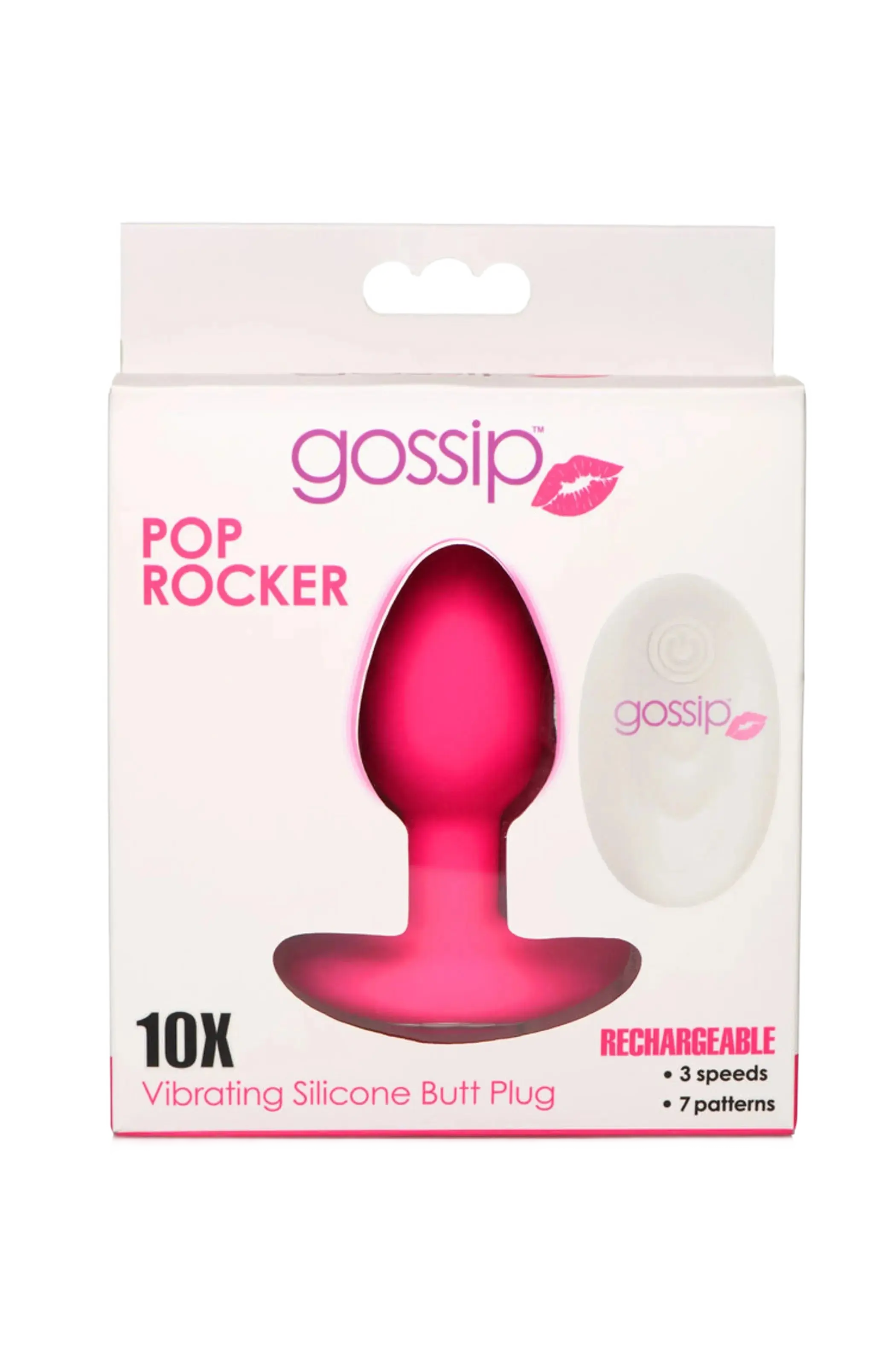 GOSSIP 10X POP ROCKERS PLUG W/ REMOTE MAGENTA CURVE NOVELTIES