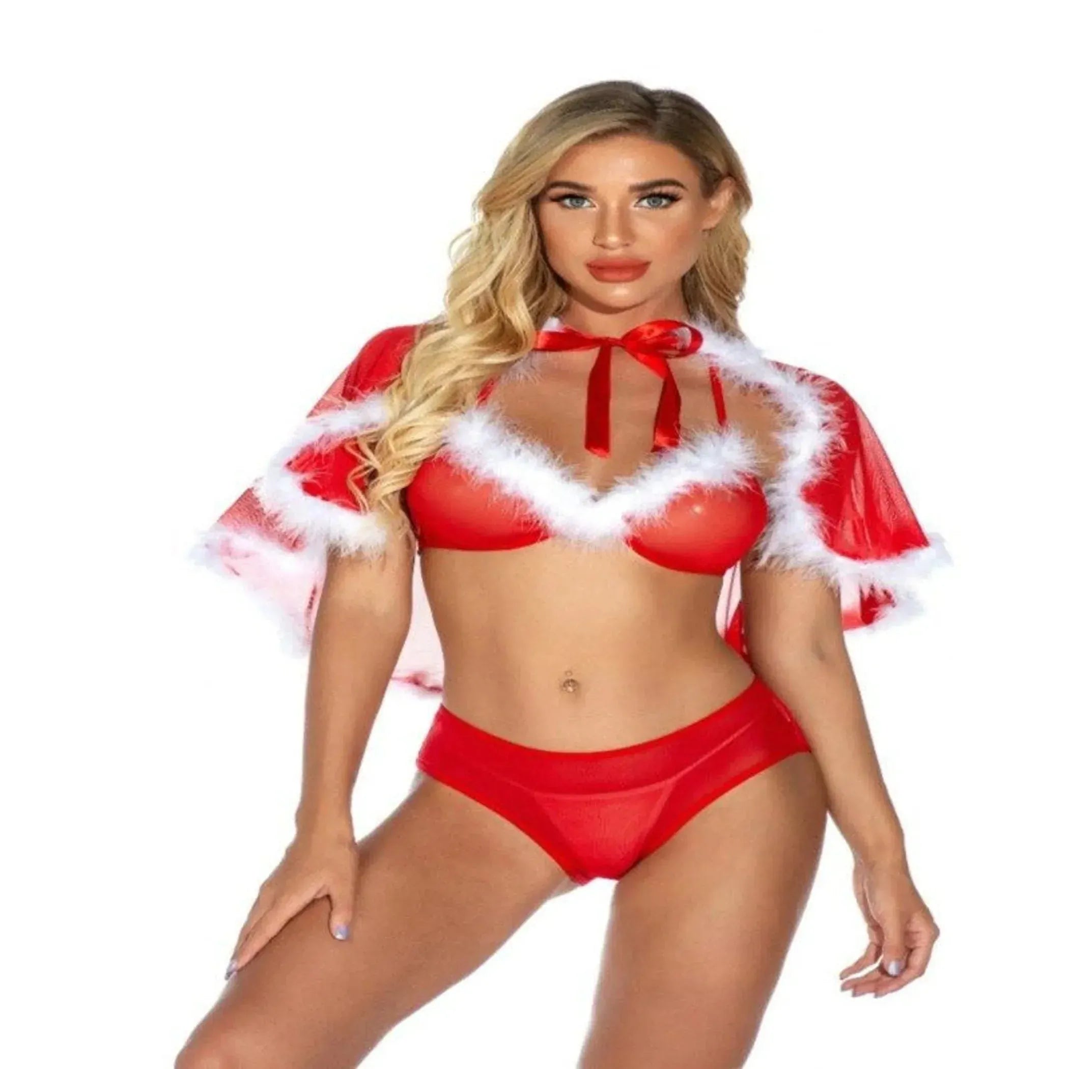 Annabelle Sexy Christmas Lace Nightdress With Cape La Belle Fantastique