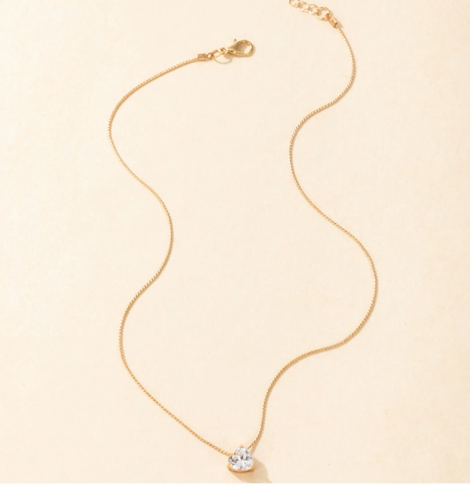 Gorgeous Zircon Diamond Heart Clavicle Chain La Belle Fantastique