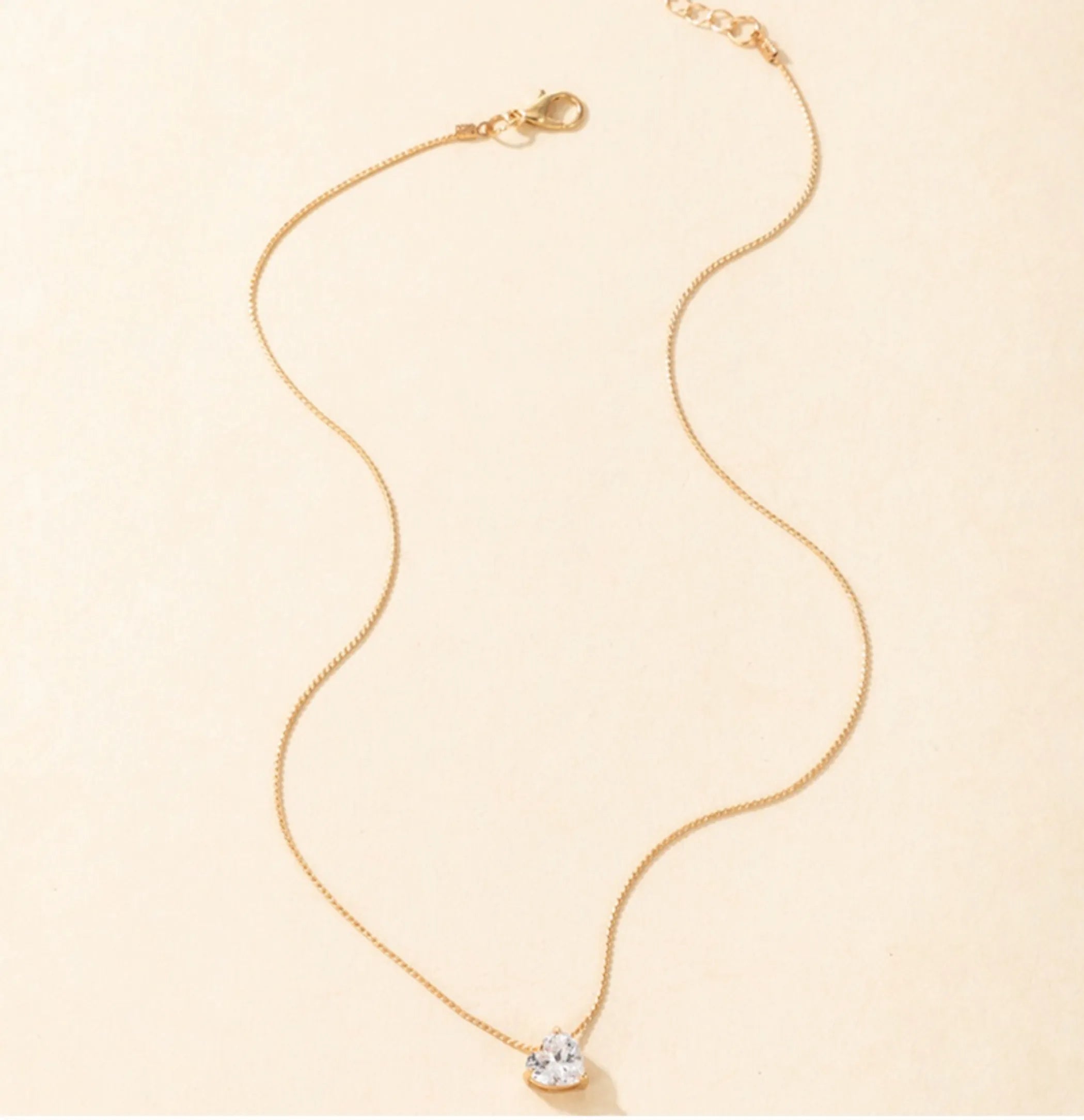 Gorgeous Zircon Diamond Heart Clavicle Chain La Belle Fantastique