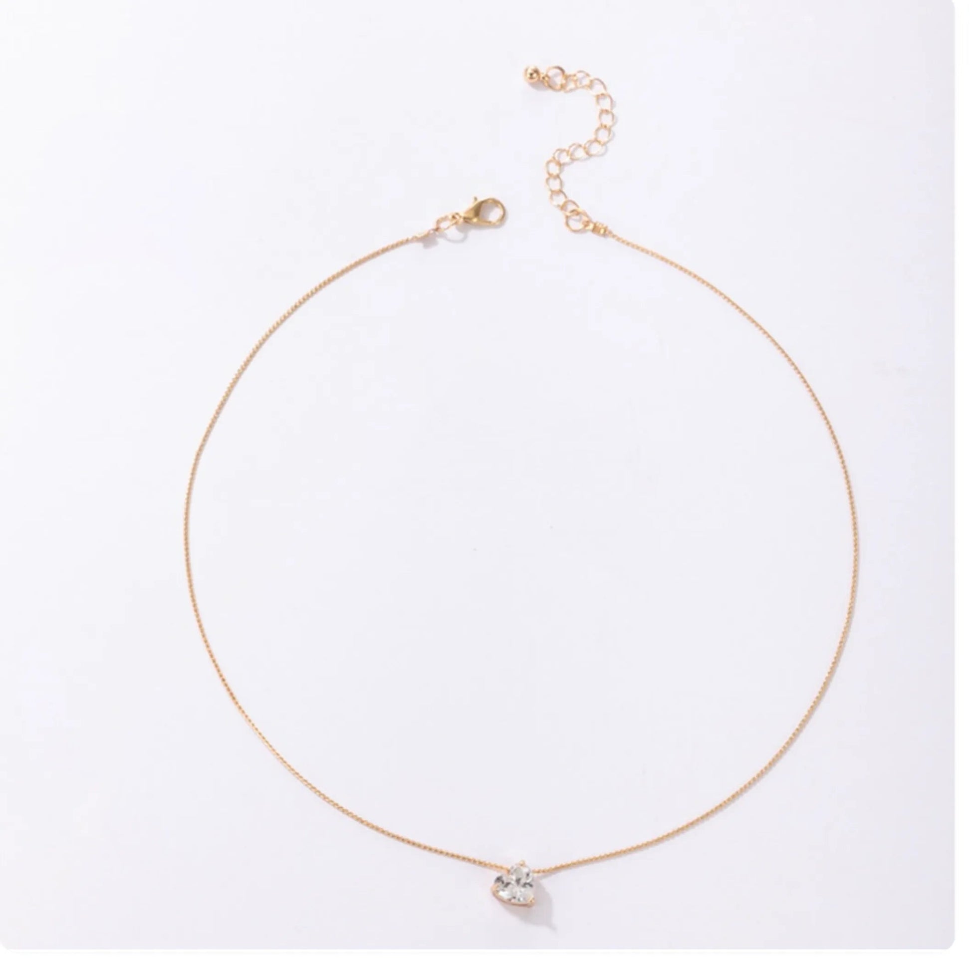 Gorgeous Zircon Diamond Heart Clavicle Chain La Belle Fantastique