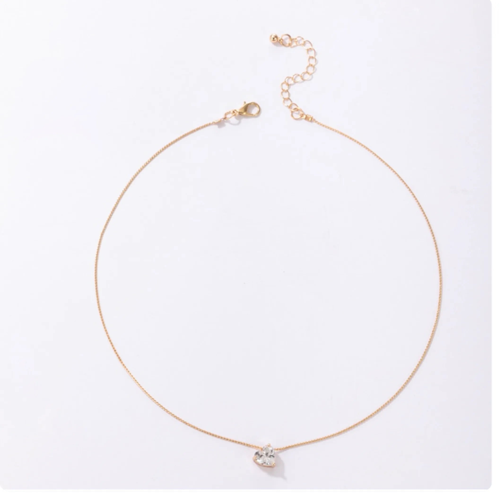 Gorgeous Zircon Diamond Heart Clavicle Chain La Belle Fantastique