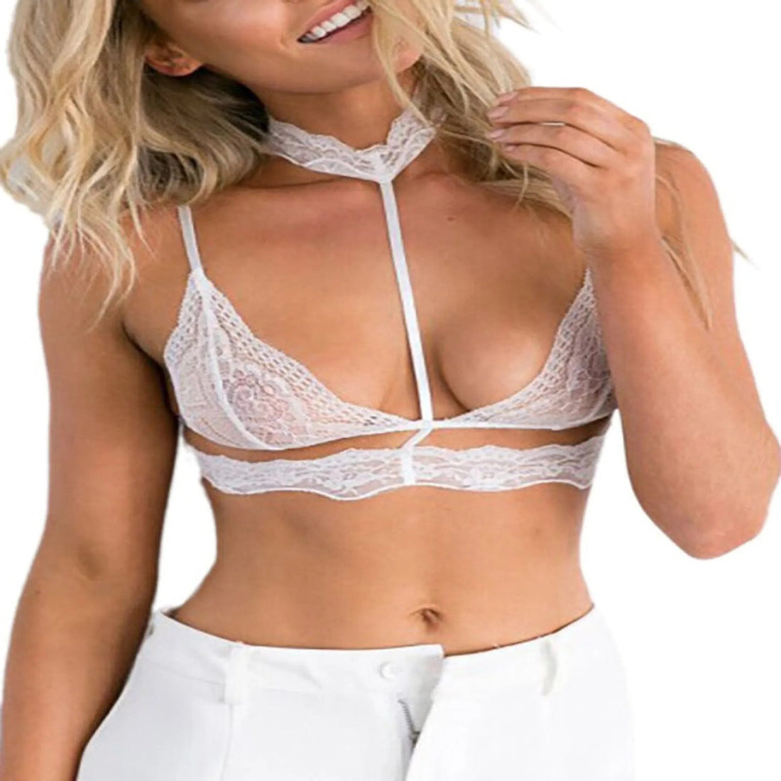 Seductive Strappy Choker Lace Bra La Belle Fantastique