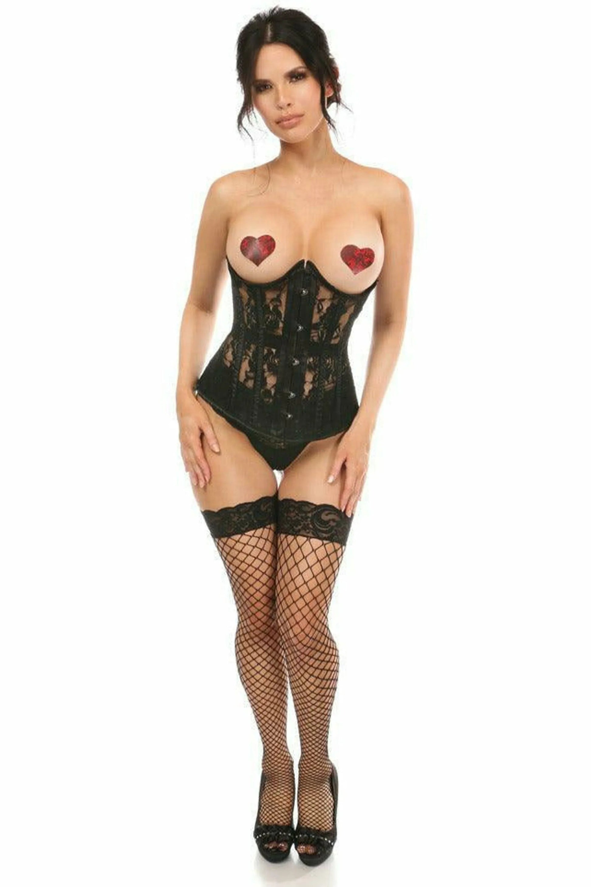 Lavish Sheer Lace Underwire Open Cup Corset Daisy Corsets