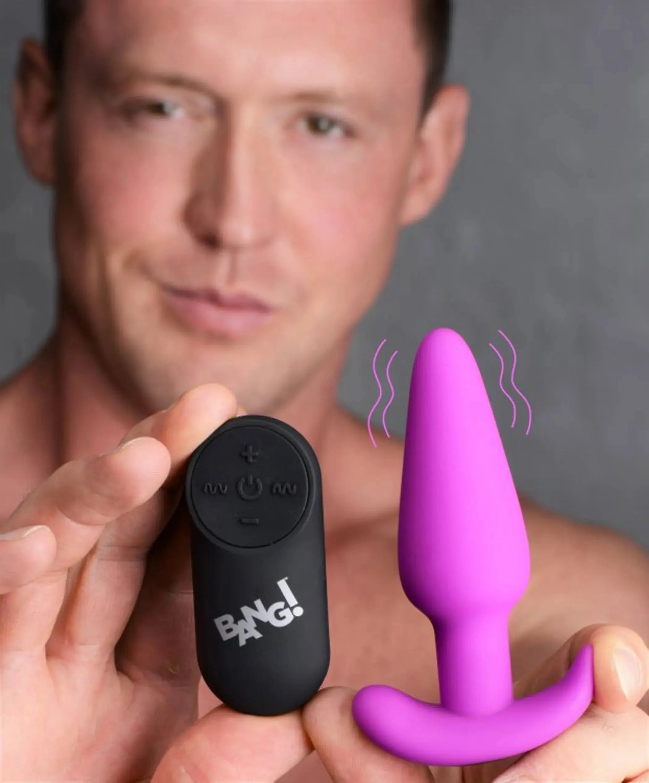21x Vibrating Silicone Butt Plug With Remote Purple XR Brands