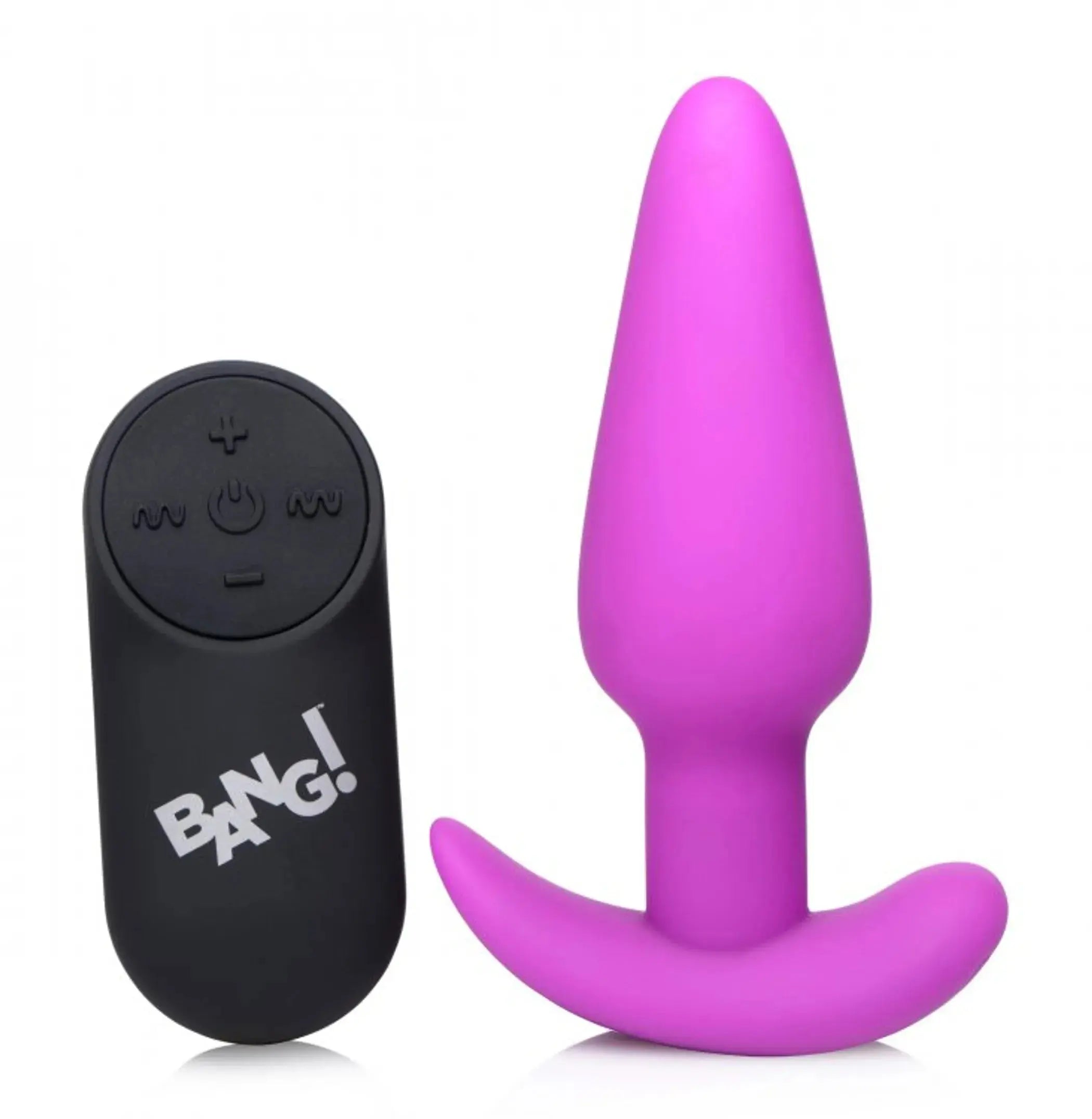 21x Vibrating Silicone Butt Plug With Remote Purple XR Brands