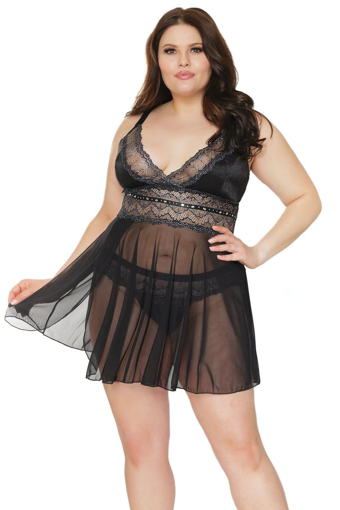 Make A Toast Babydoll & Thong Coquette
