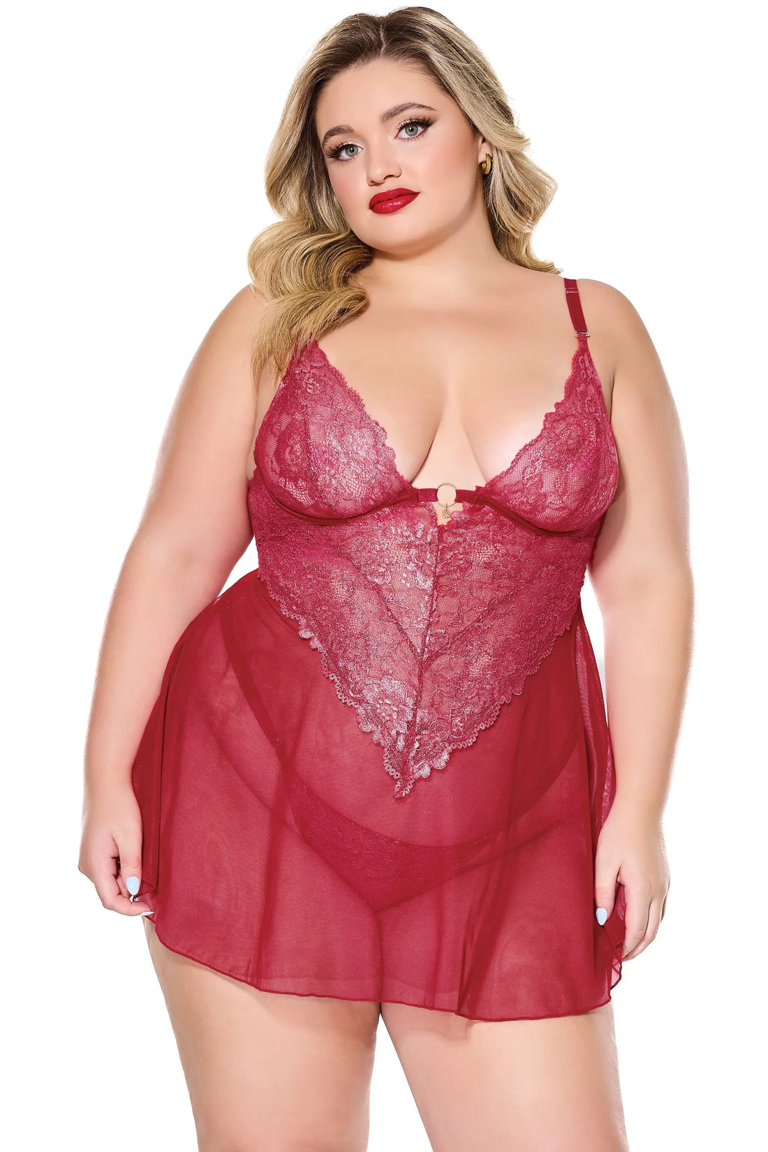 Fireside Babydoll & Thong Coquette
