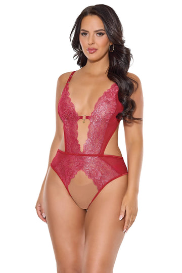 Fireside Crotchless Teddy Coquette