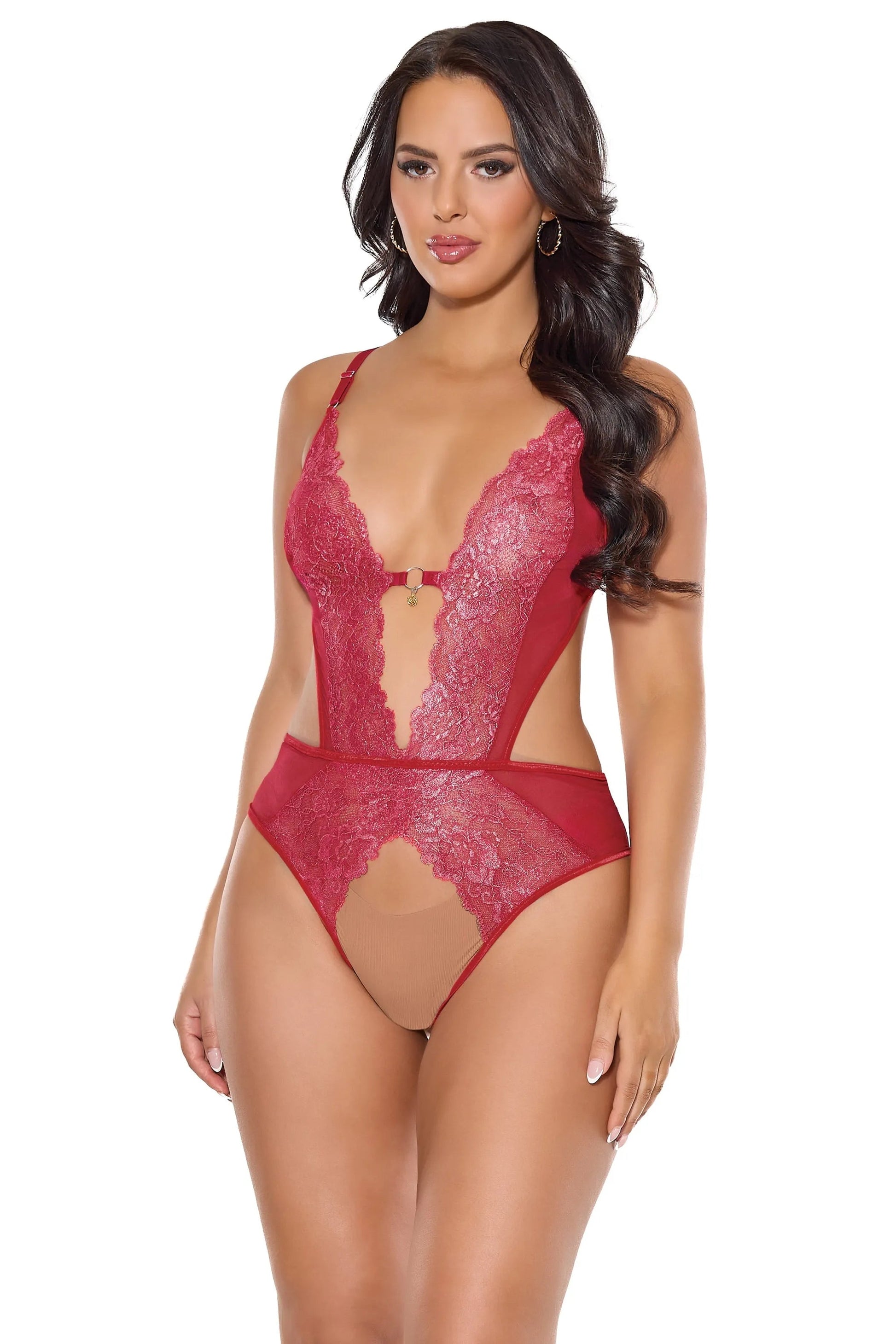 Fireside Crotchless Teddy Coquette