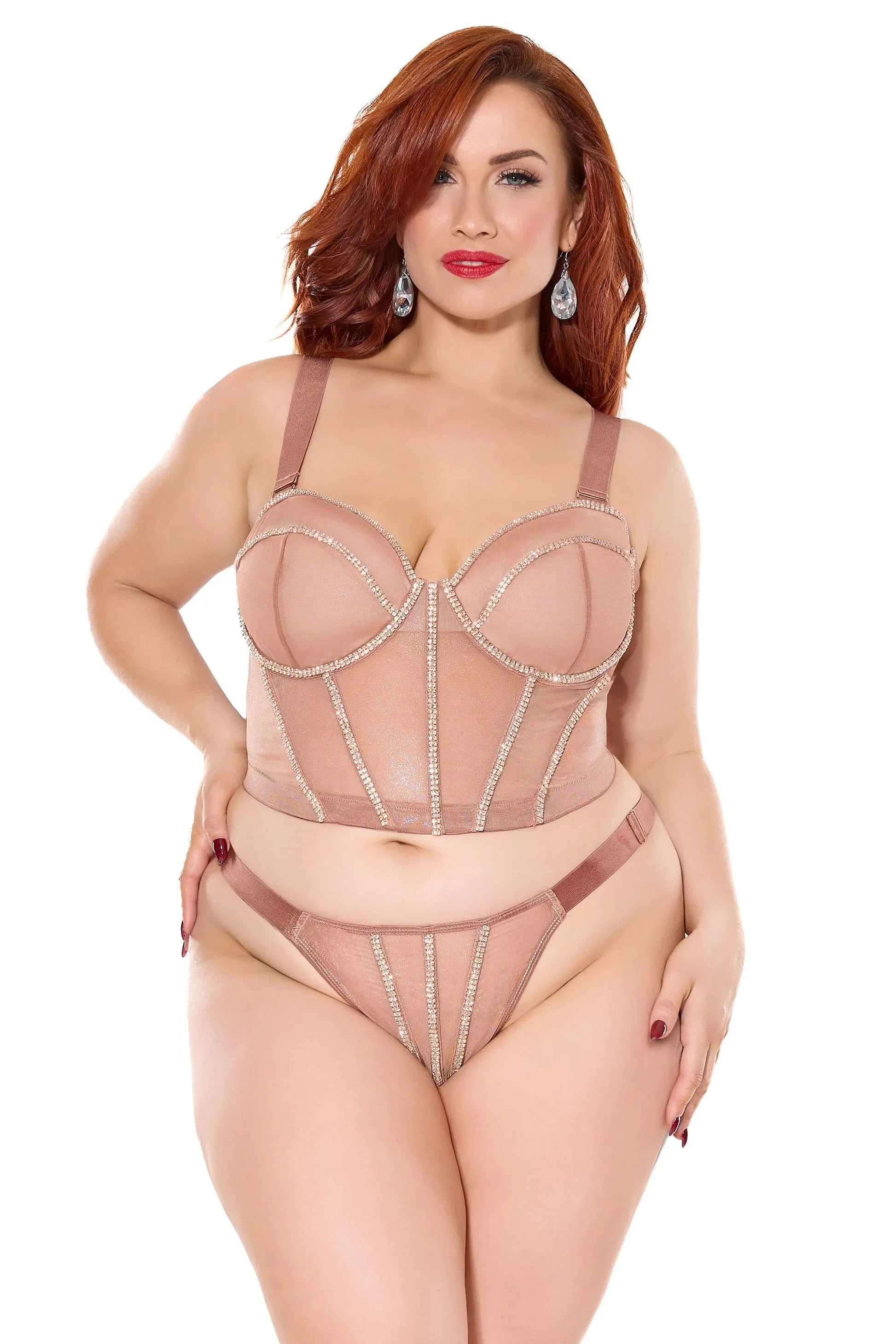 Poppin' Bubbly Cropped Bustier & Thong Coquette