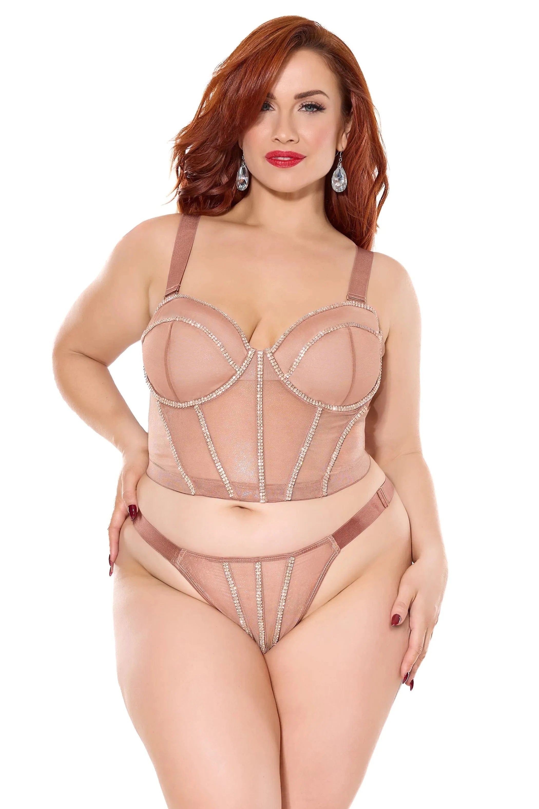 Poppin' Bubbly Cropped Bustier & Thong Coquette