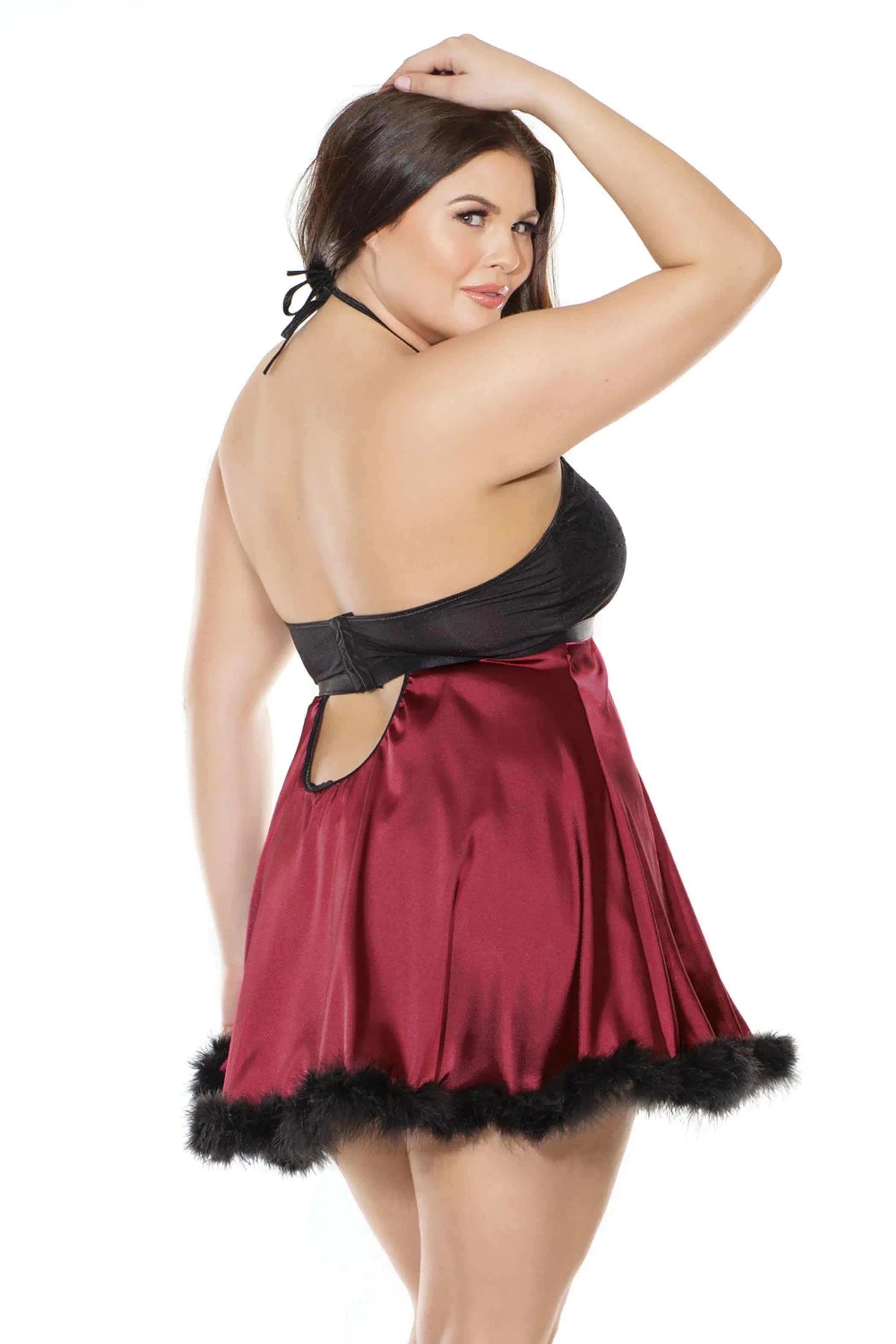 Sweet Bordeaux Babydoll Set Coquette