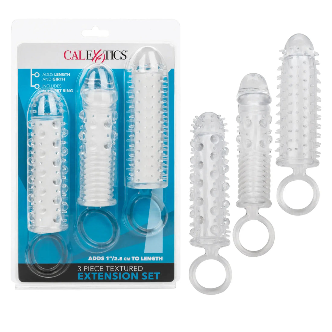 3 Piece Textured Extension Set California Exotic Novelties