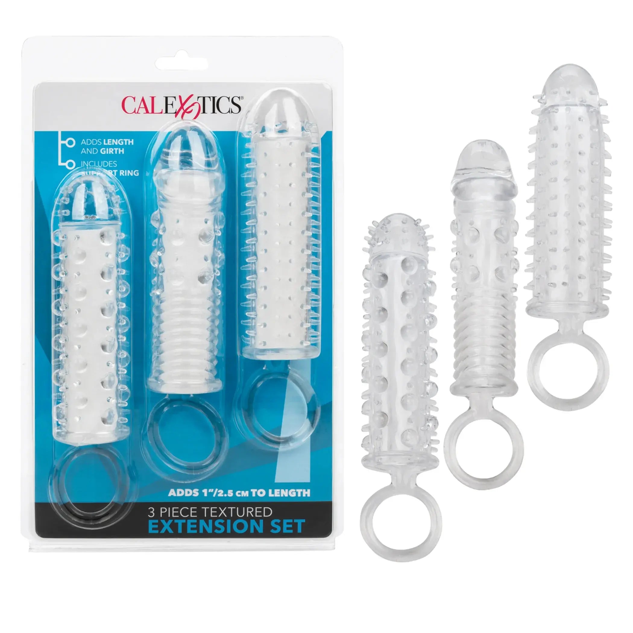 3 Piece Textured Extension Set California Exotic Novelties