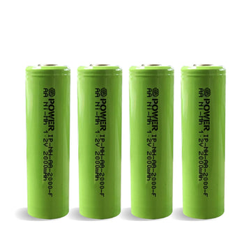 Ni-MH AA 2000mAh Rechargeable Flat Top Battery - 4 Pack IP Power